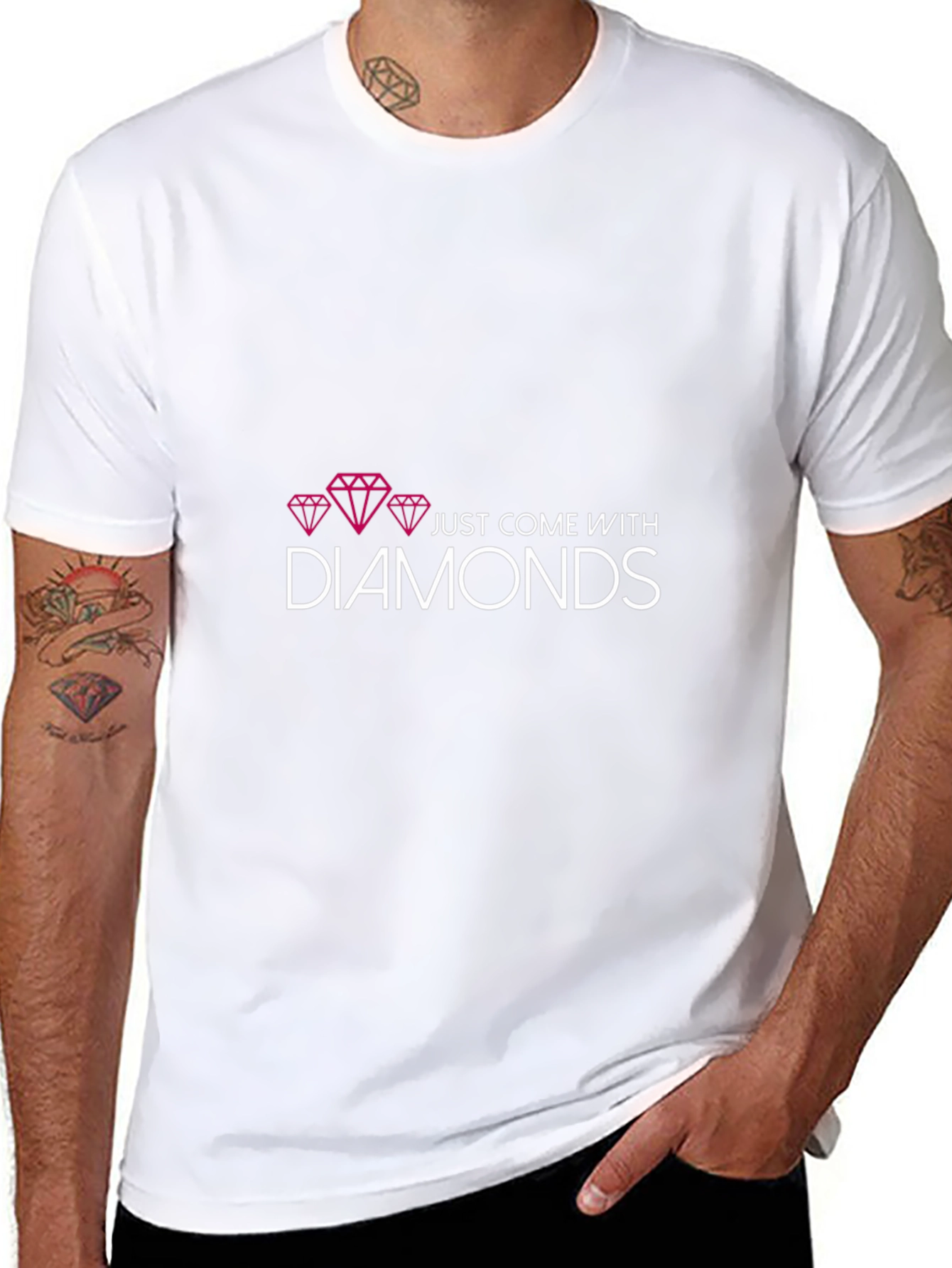 Just Come With Diamonds T-Shirt - Unique Fashion Tee