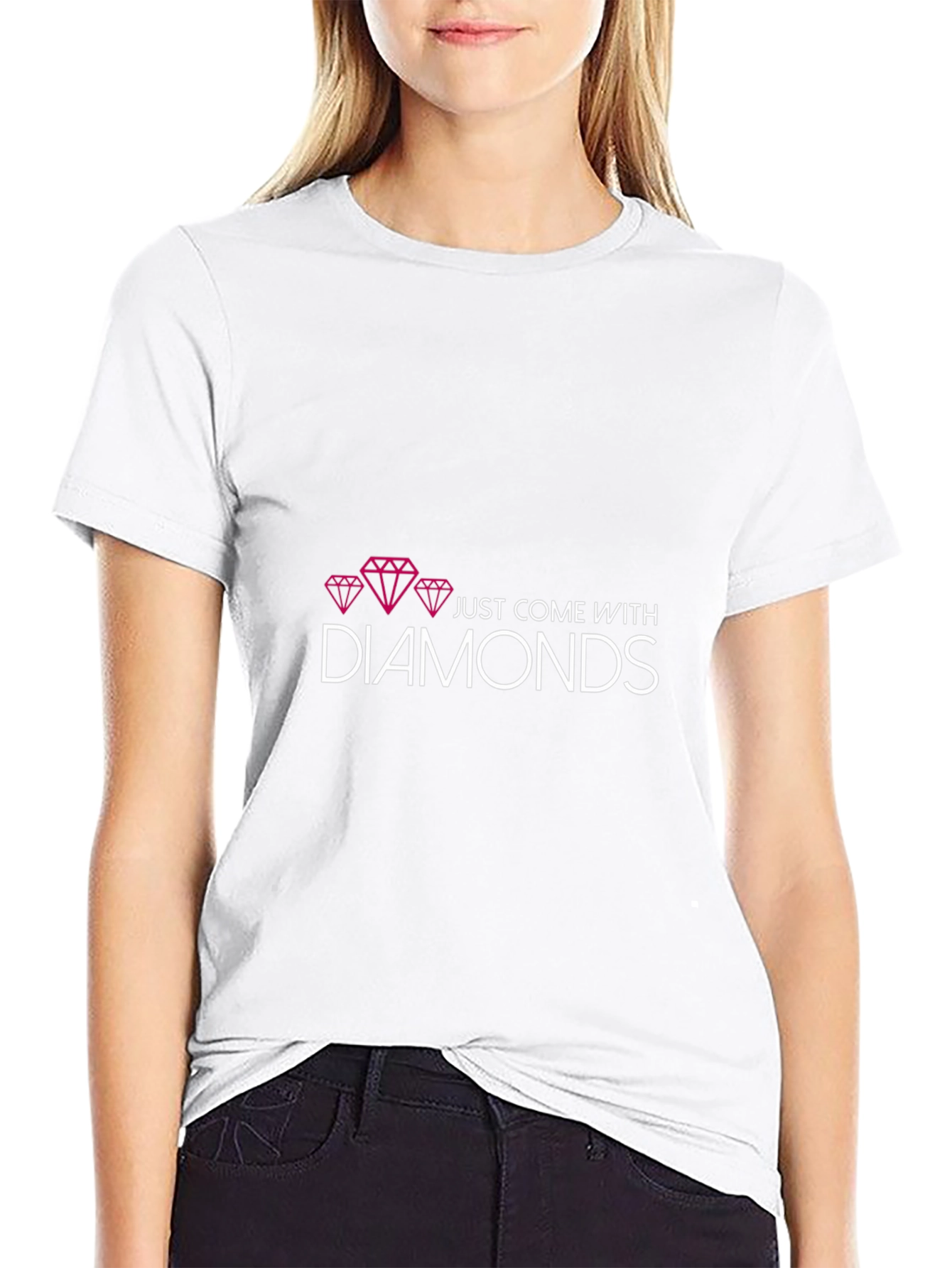 Just Come With Diamonds T-Shirt - Unique Fashion Tee