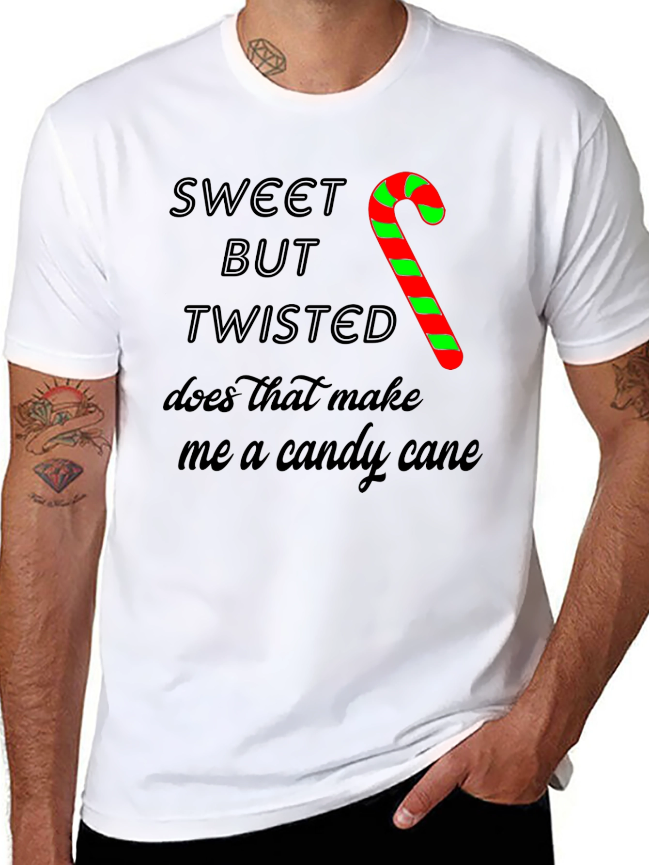 Sweet But Twisted Candy Cane Graphic T-Shirt