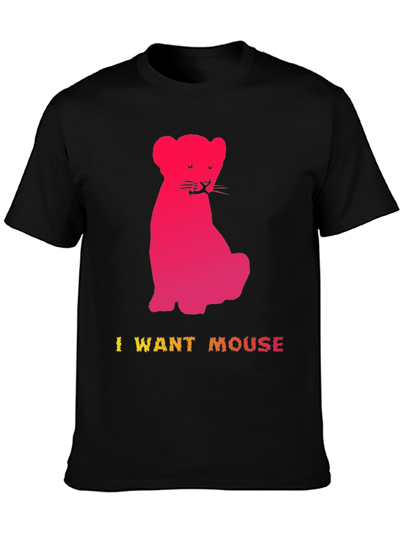 I Want Mouse Graphic Tee - Fun Kitten Design