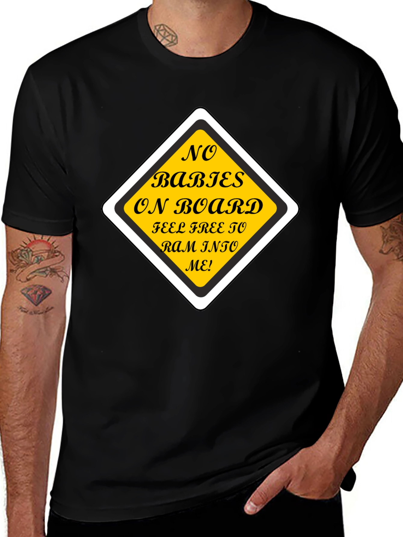 Funny No Babies on Board Graphic Tee