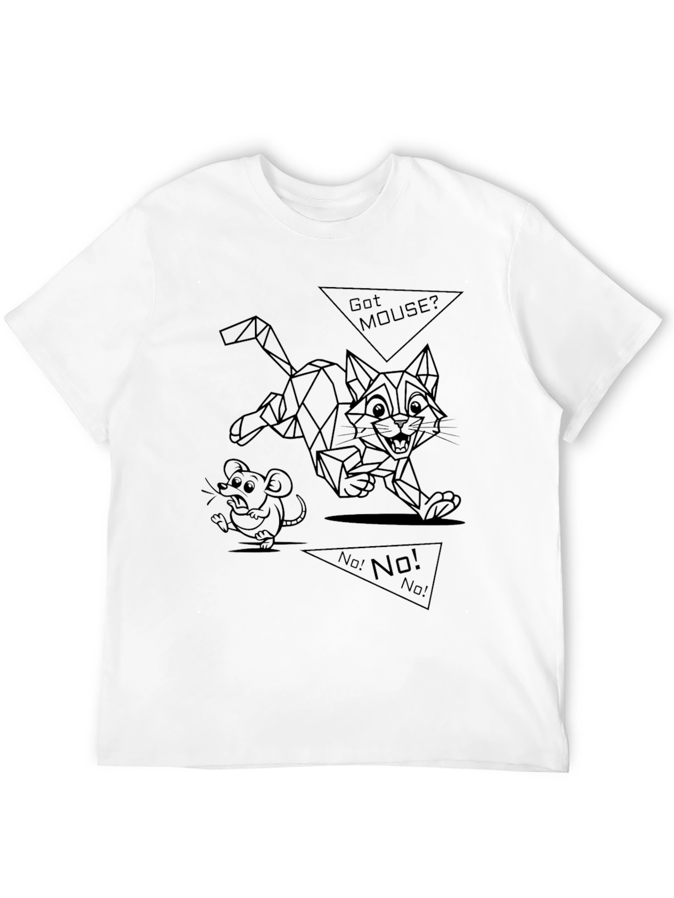 Cat and Mouse Graphic Tee - Black T-Shirt