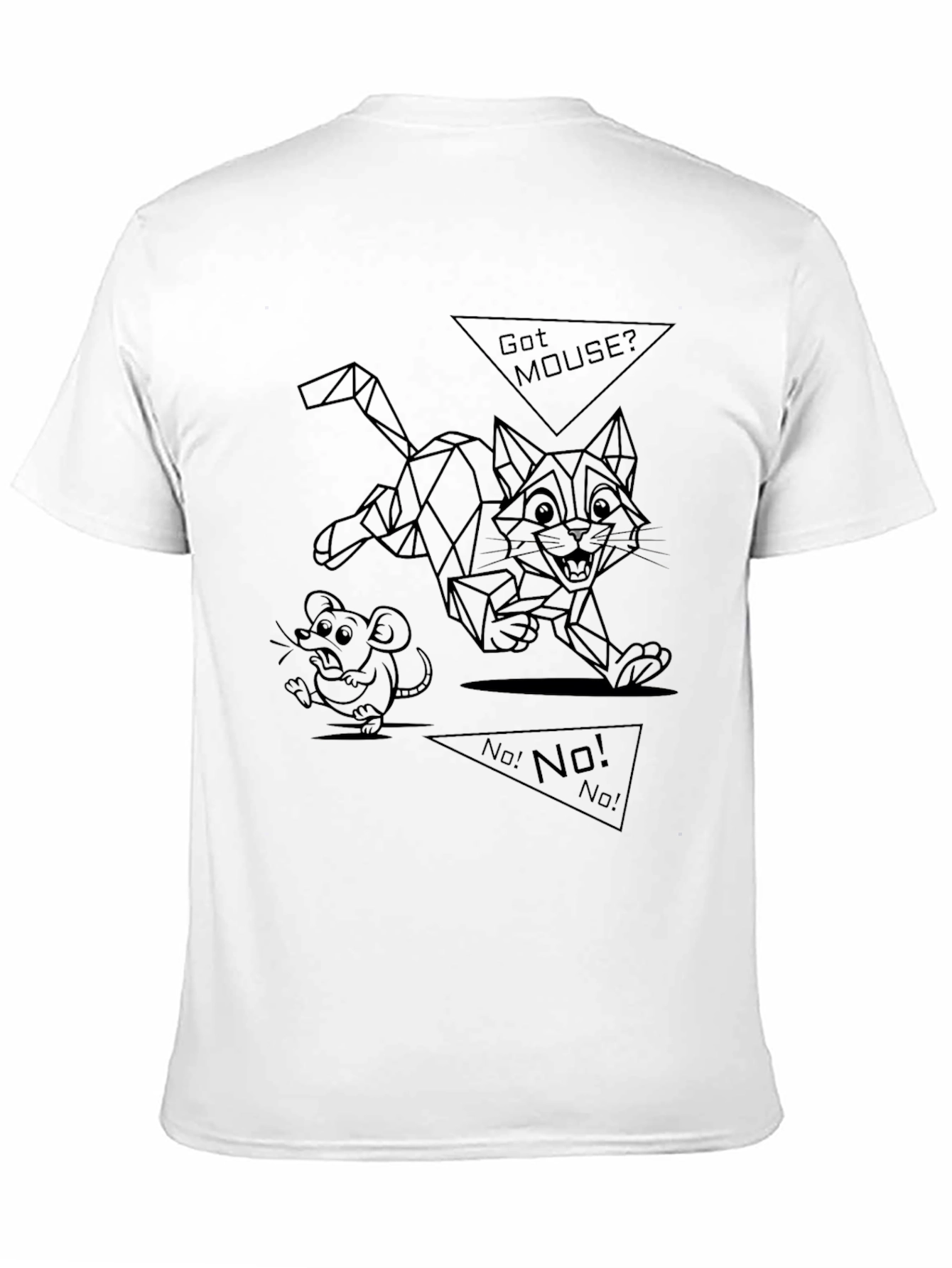 Cat and Mouse Graphic Tee - Black T-Shirt