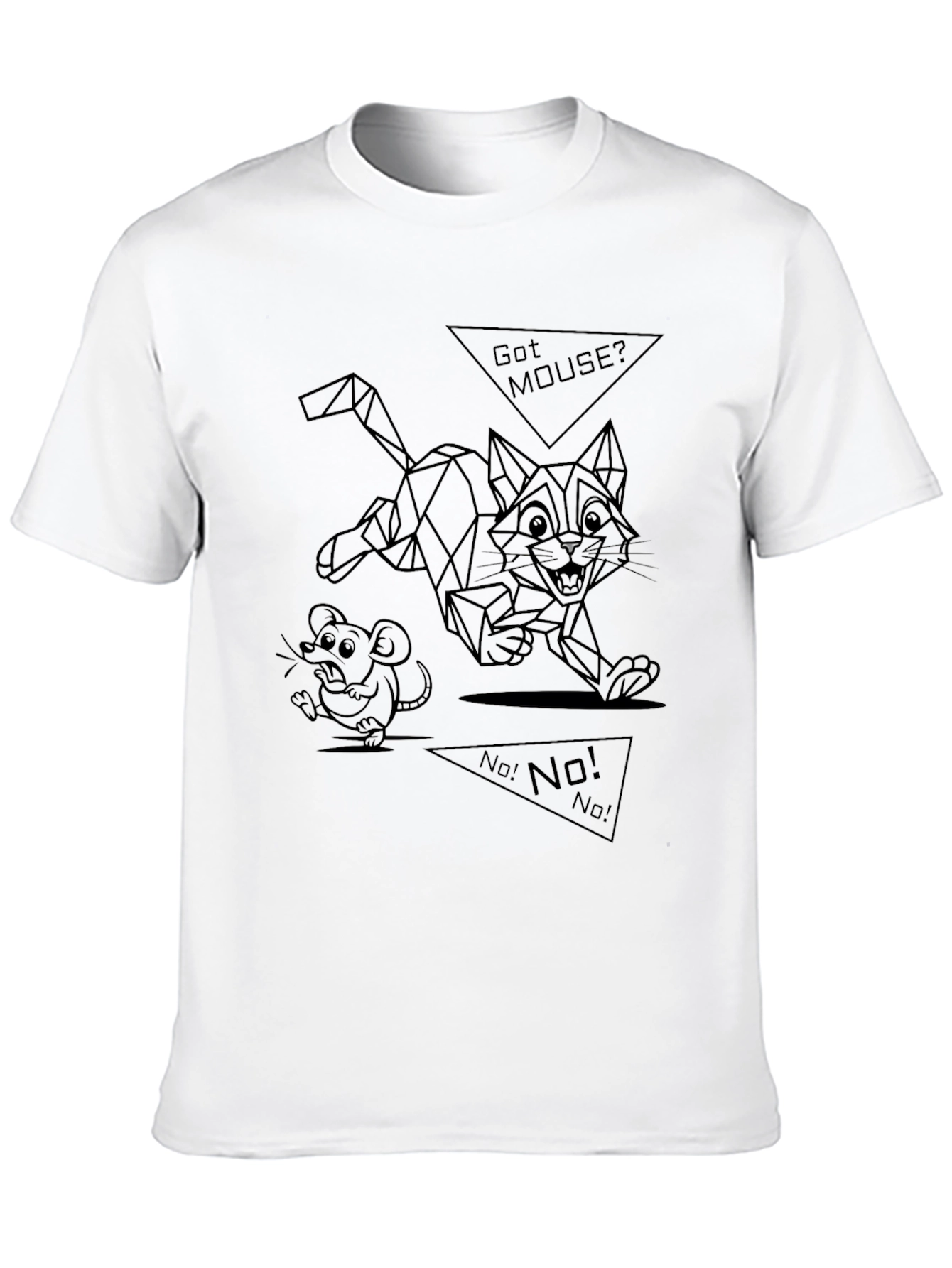 Cat and Mouse Graphic Tee - Black T-Shirt