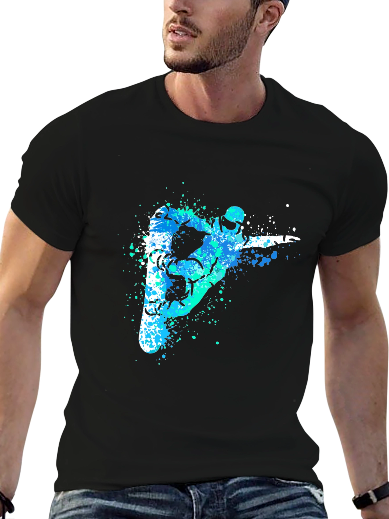 Cool Snowboarder Graphic Tee - Black