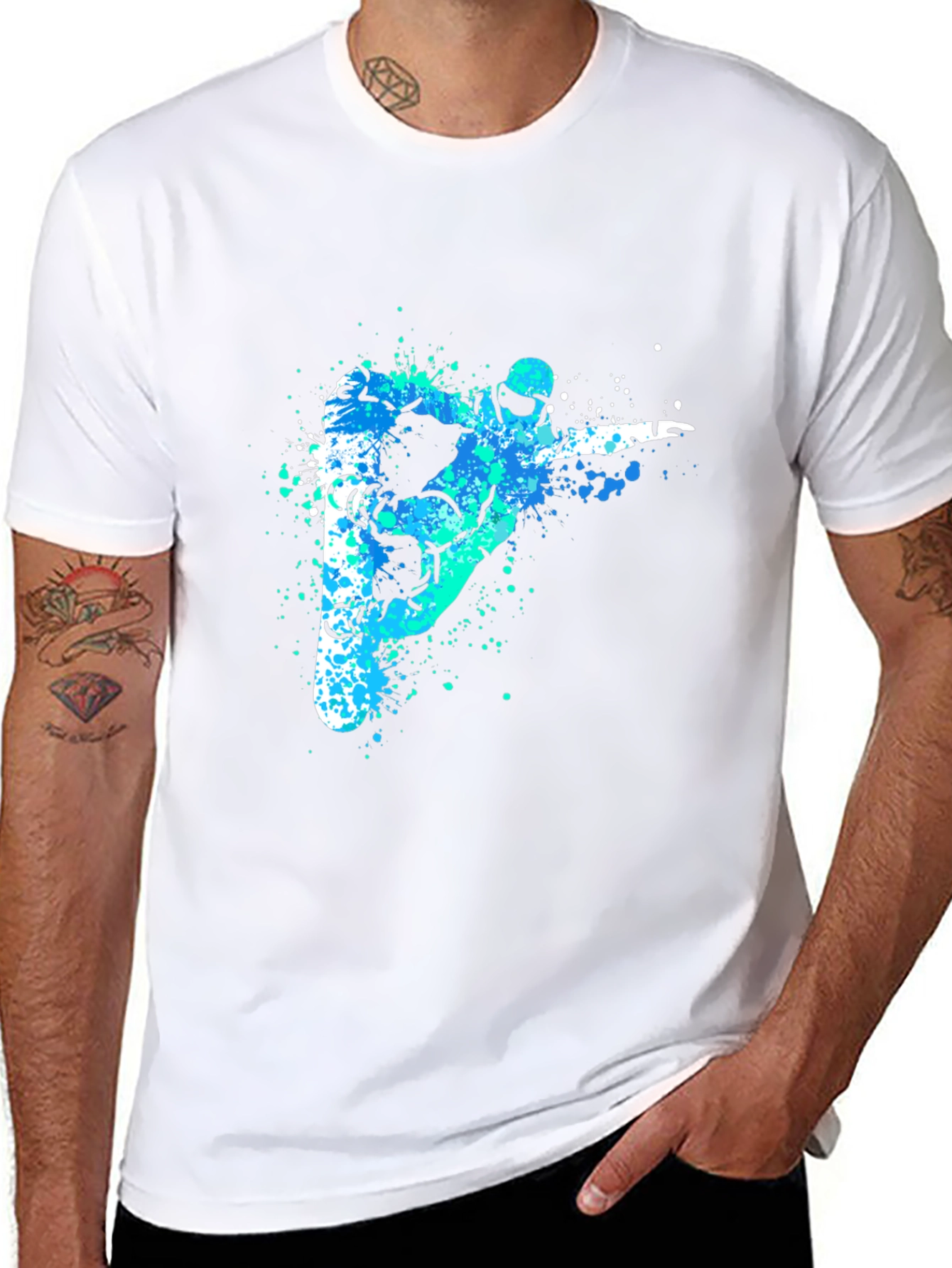 Cool Snowboarder Graphic Tee - Black