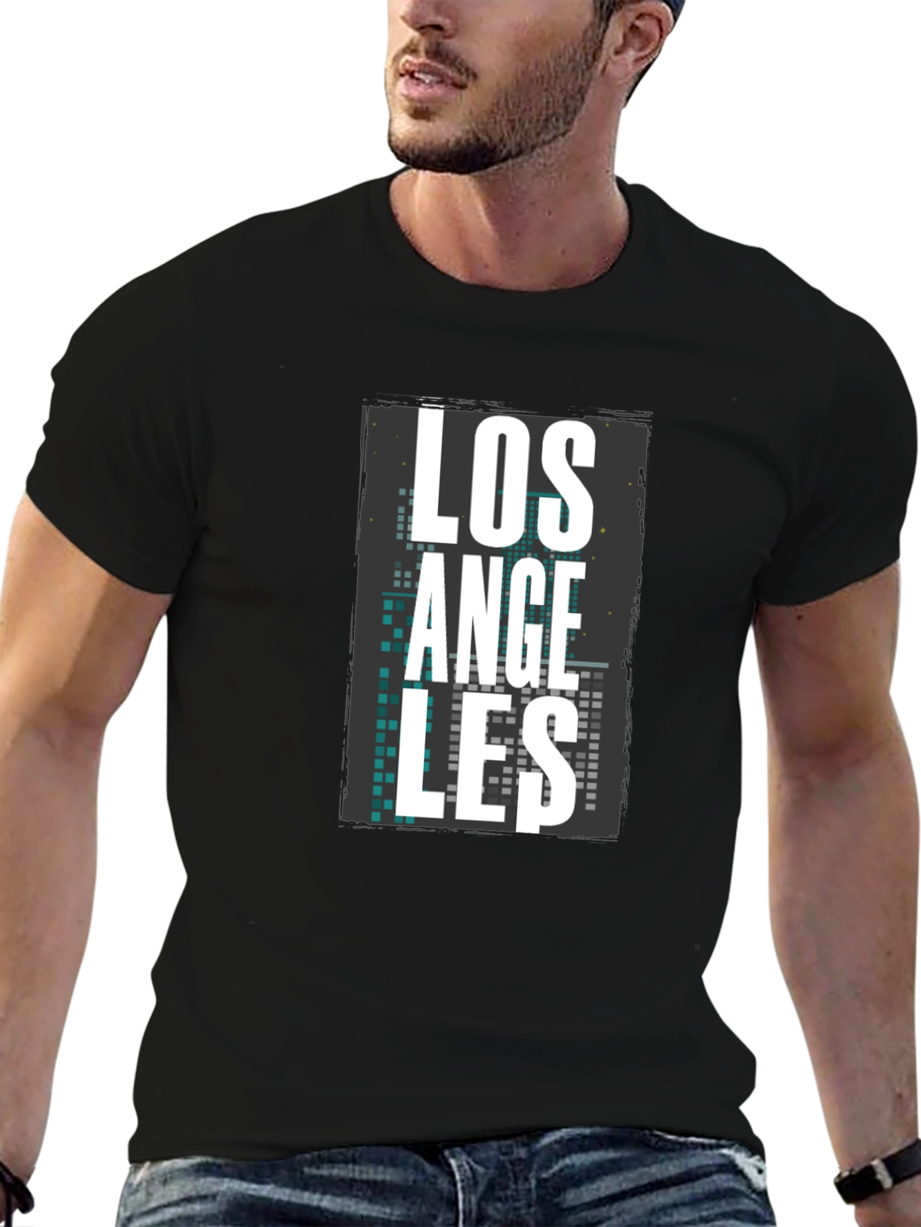 Los Angeles Graphic Print Mens Black T-Shirt
