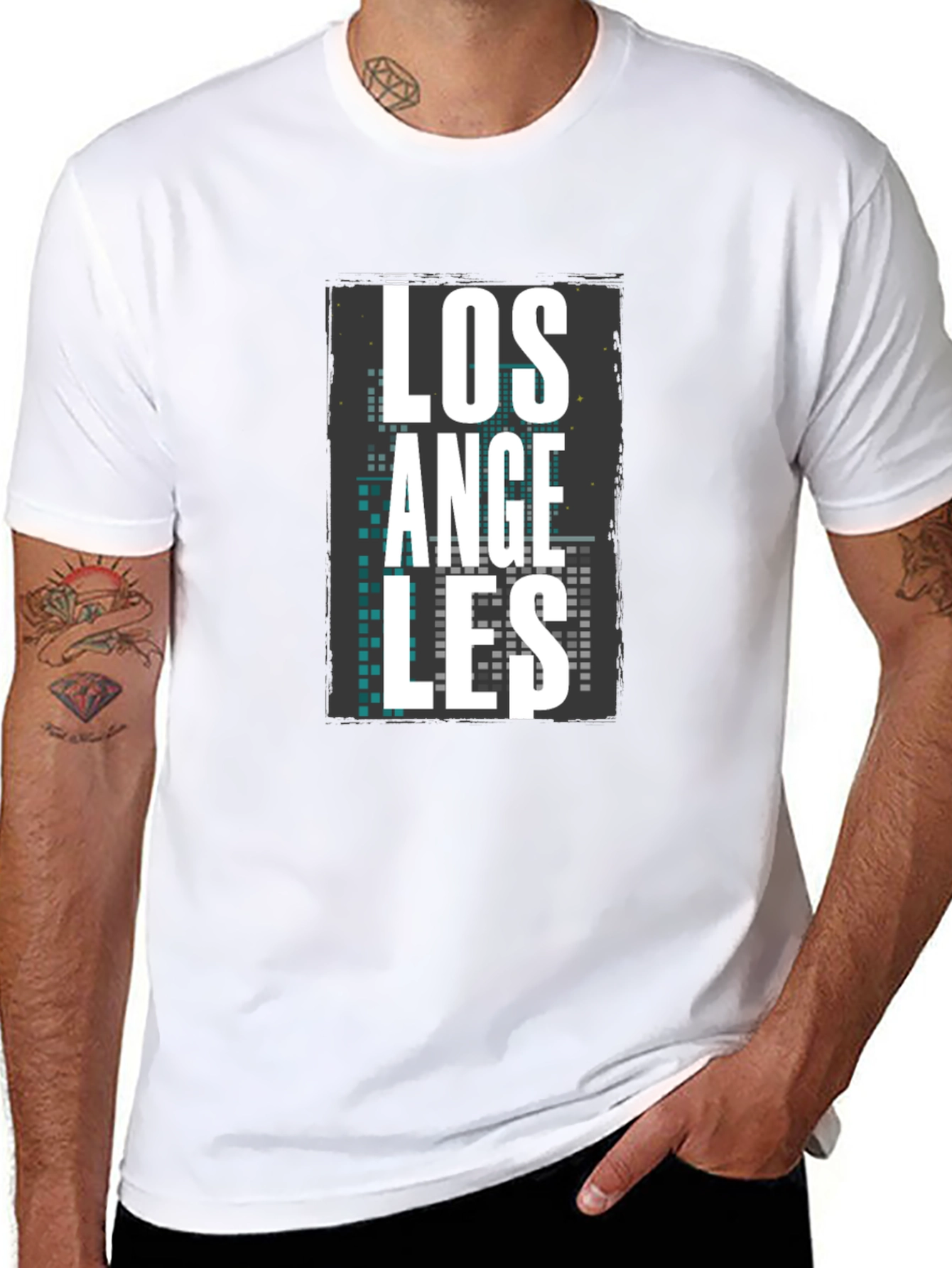 Los Angeles Graphic Print Mens Black T-Shirt
