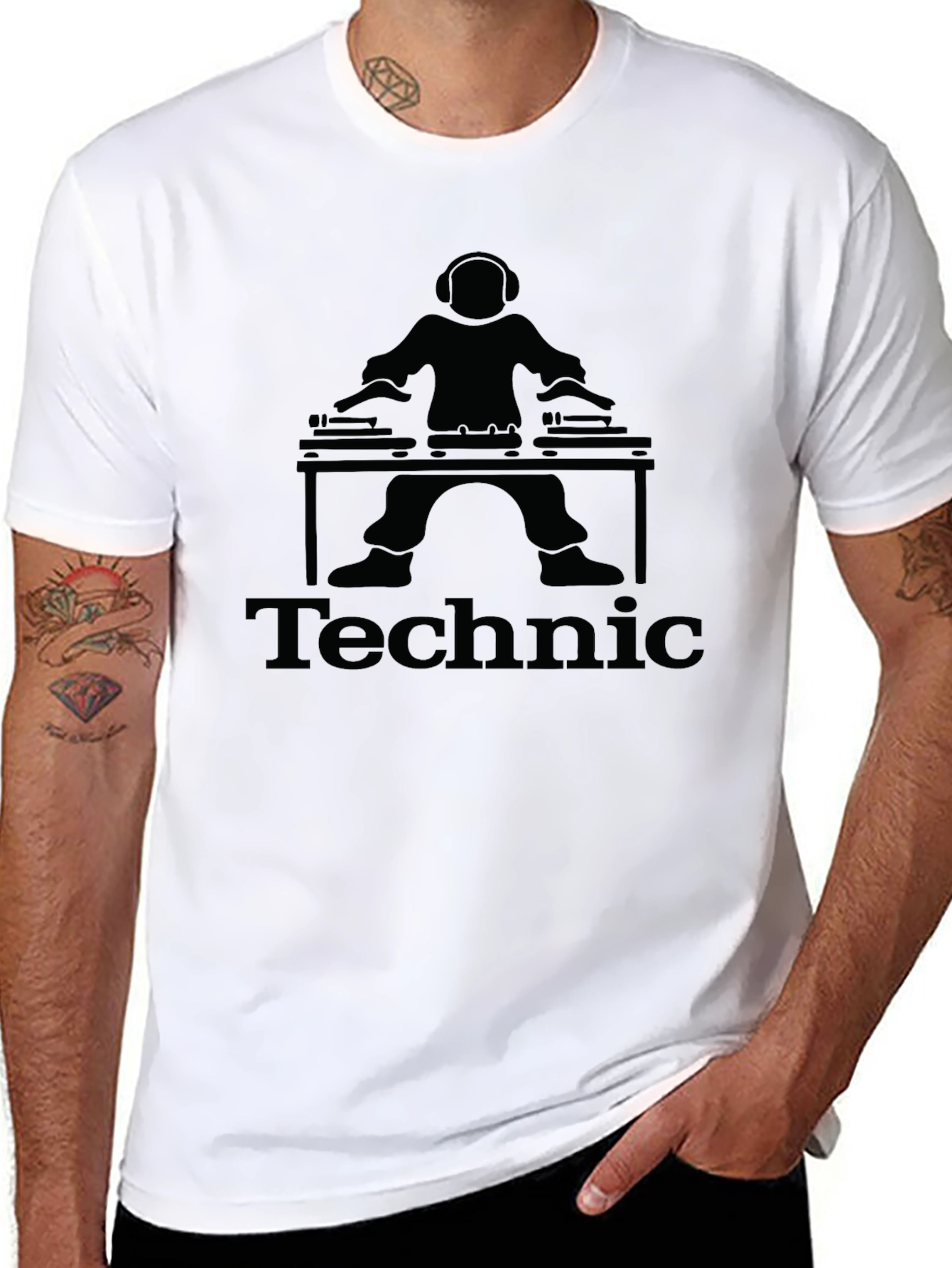 Technics DJ Black T-Shirt Turntable Graphic Tee