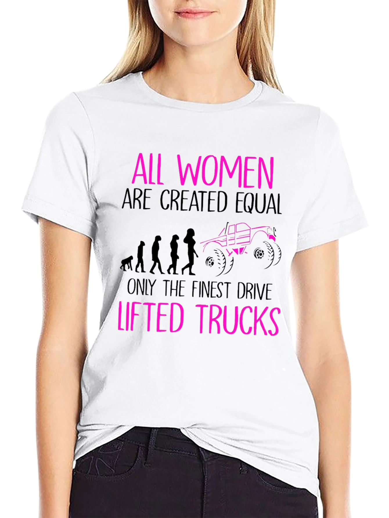 All Women Lifted Trucks Black T-Shirt