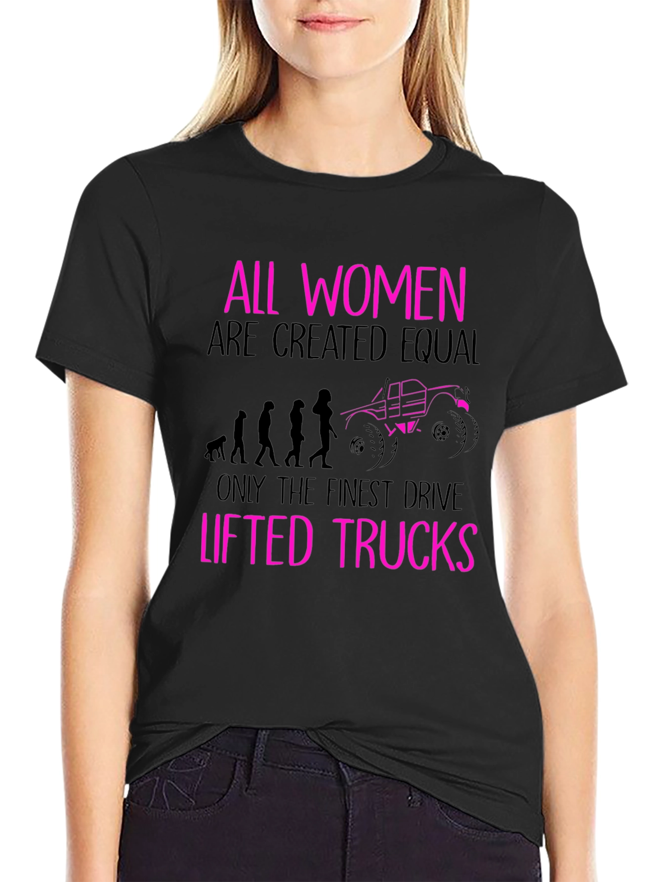 All Women Lifted Trucks Black T-Shirt