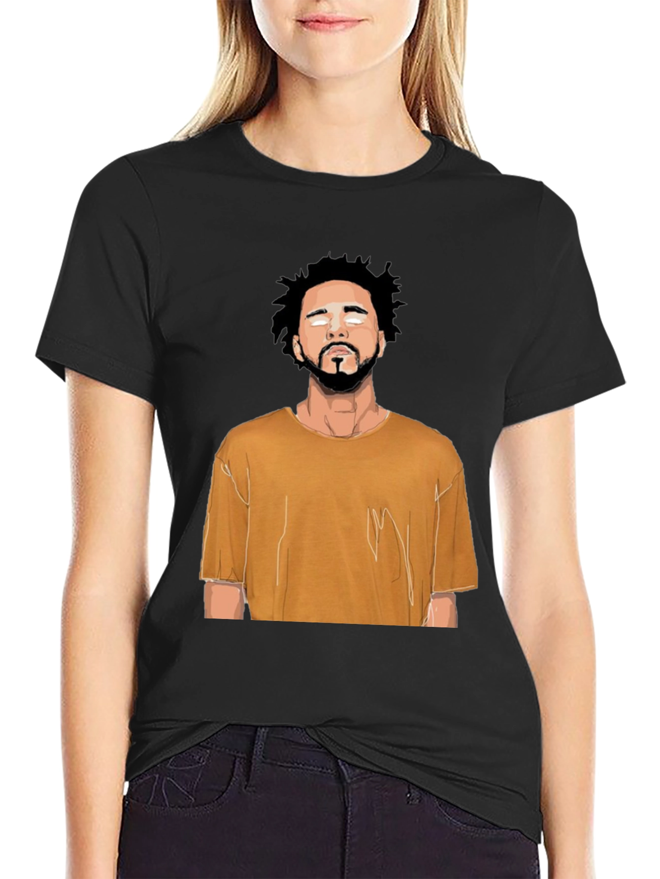 J. Cole Graphic Print Black T-Shirt