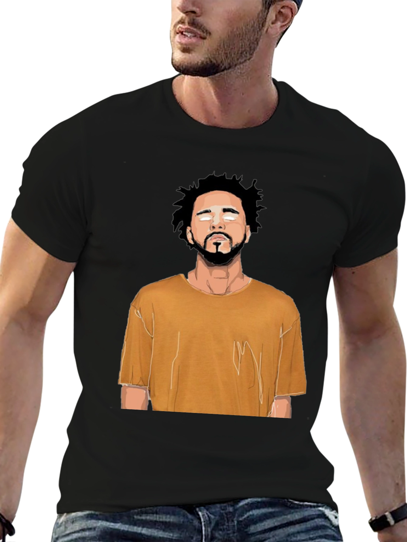 J. Cole Graphic Print Black T-Shirt