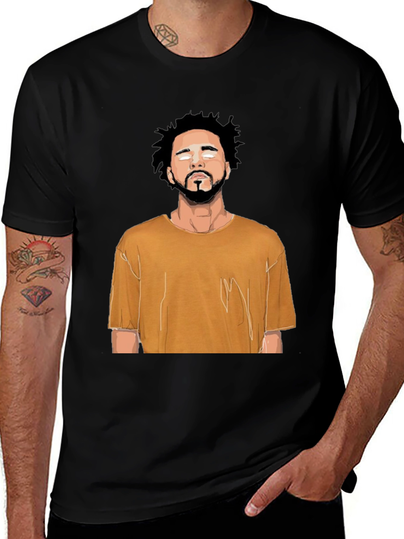 J. Cole Graphic Print Black T-Shirt