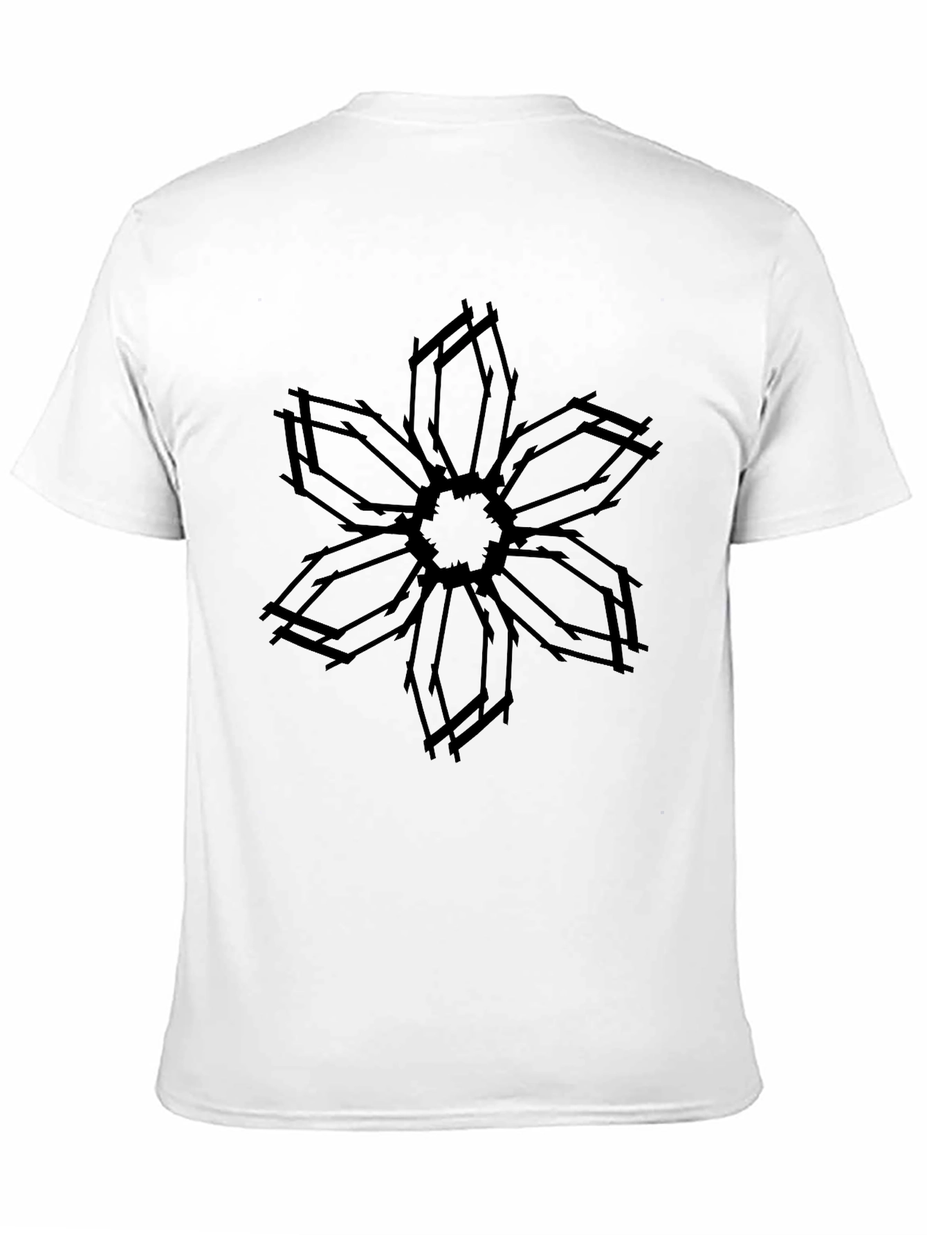 Abstract Flower Graphic Black T-Shirt