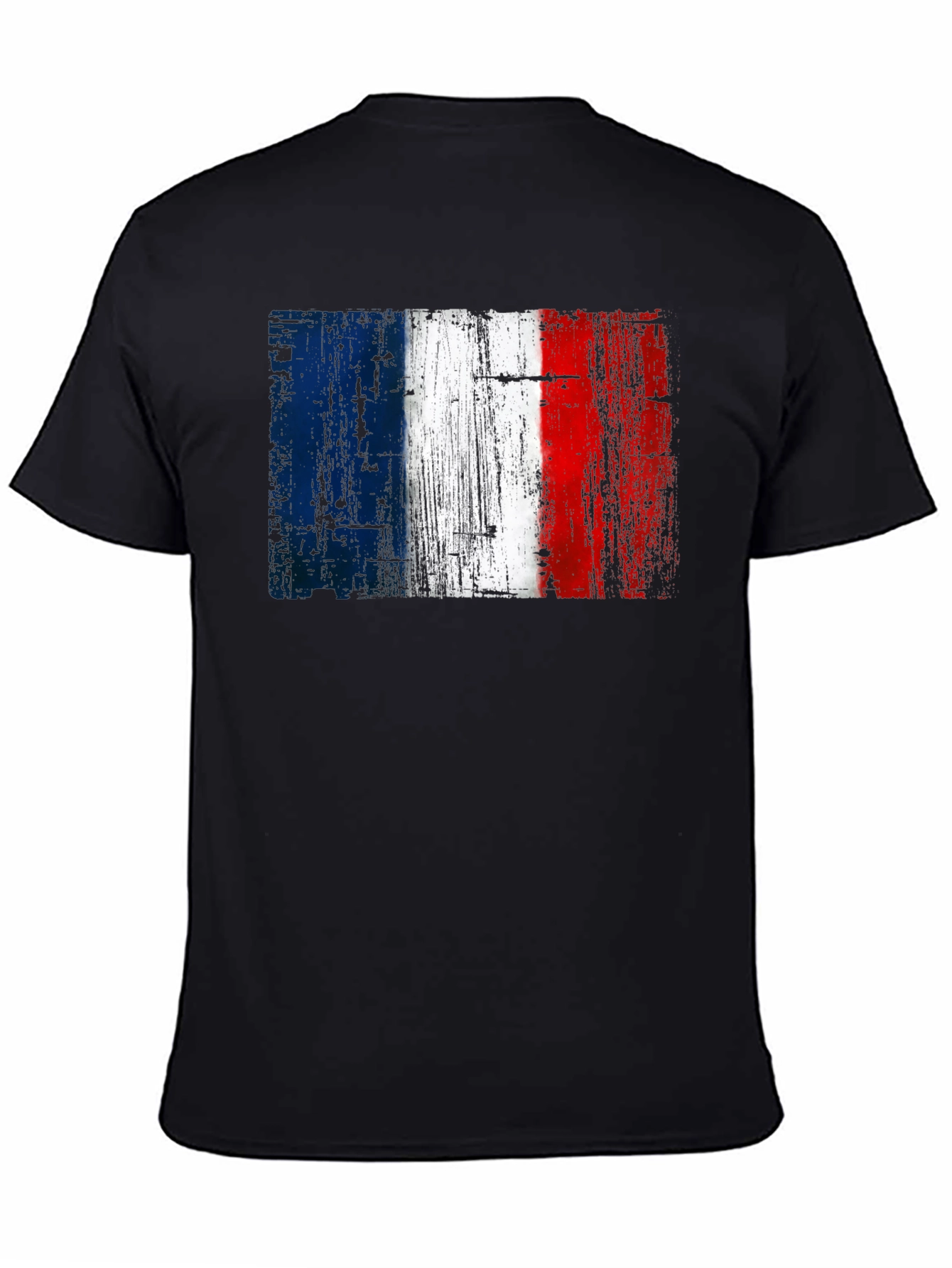 French Flag Graphic Black T-Shirt