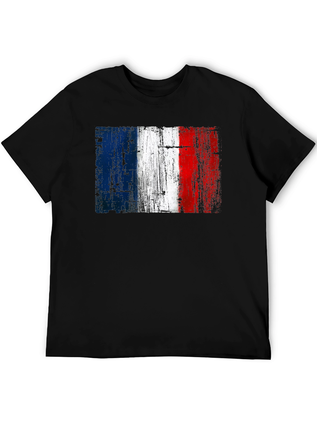 French Flag Graphic Black T-Shirt