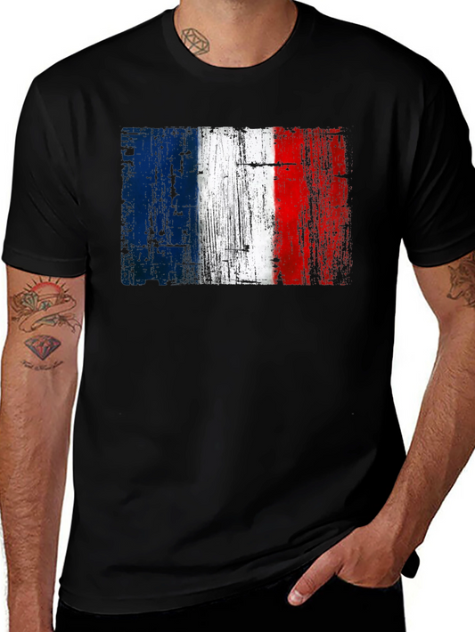 French Flag Graphic Black T-Shirt