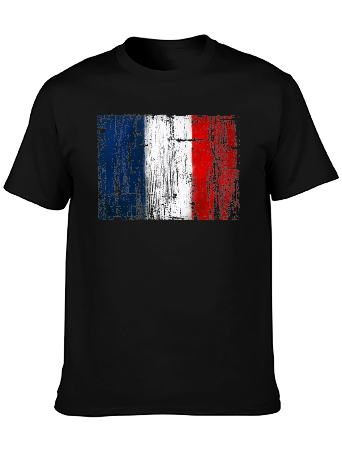 French Flag Graphic Black T-Shirt