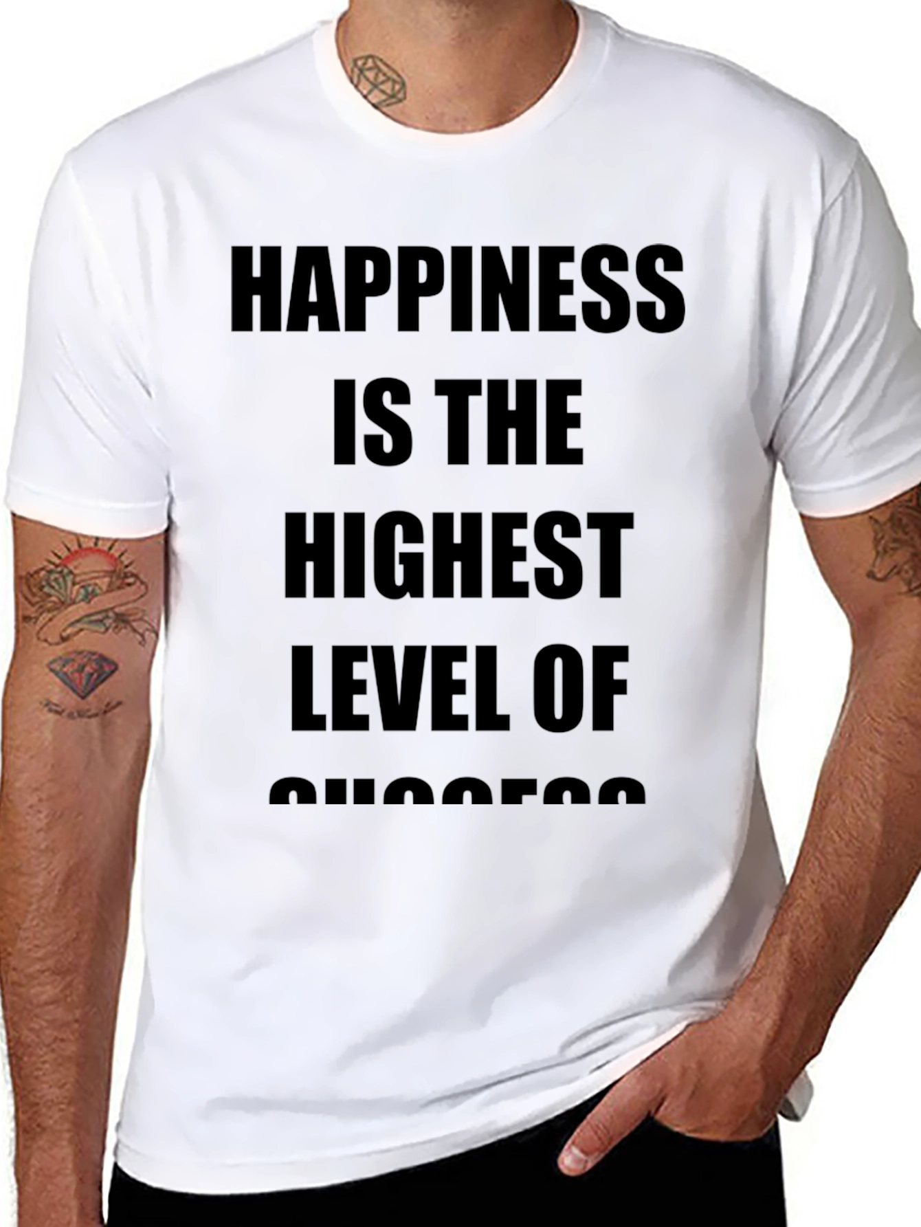 Happiness is Success Black Graphic Tee