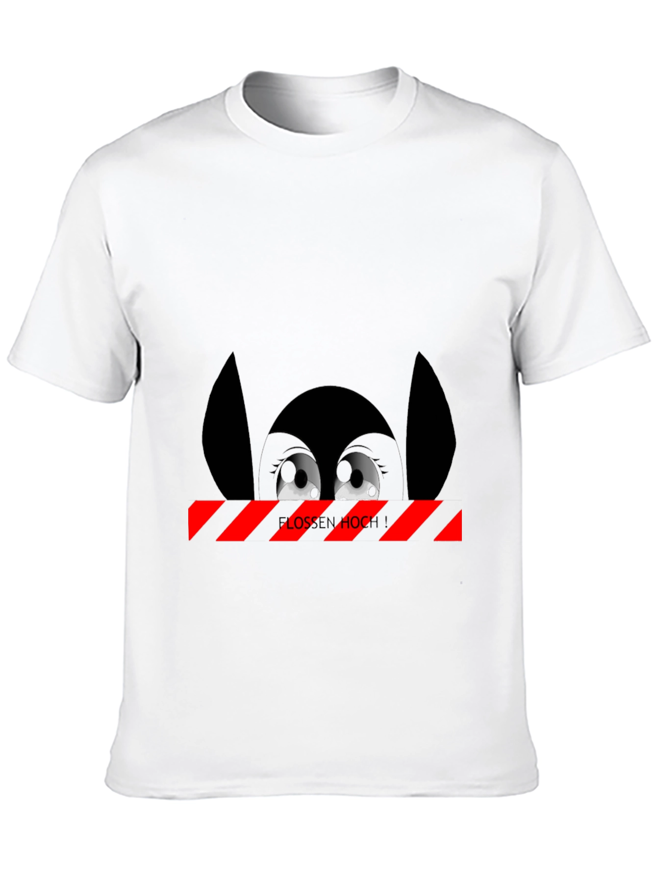Cartoon Eyes Black T-Shirt - Flossen Hoch!