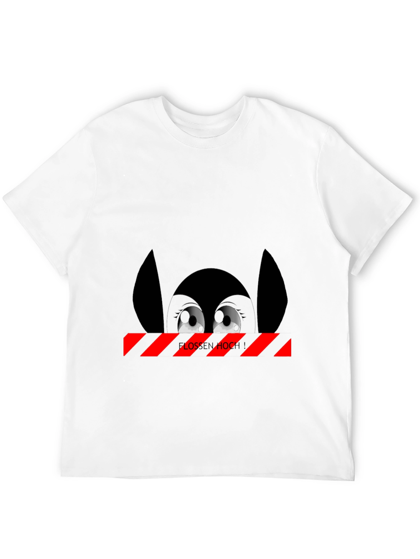 Cartoon Eyes Black T-Shirt - Flossen Hoch!