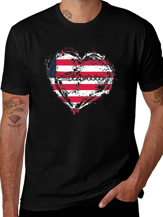 Liberia Flag Heart T-Shirt