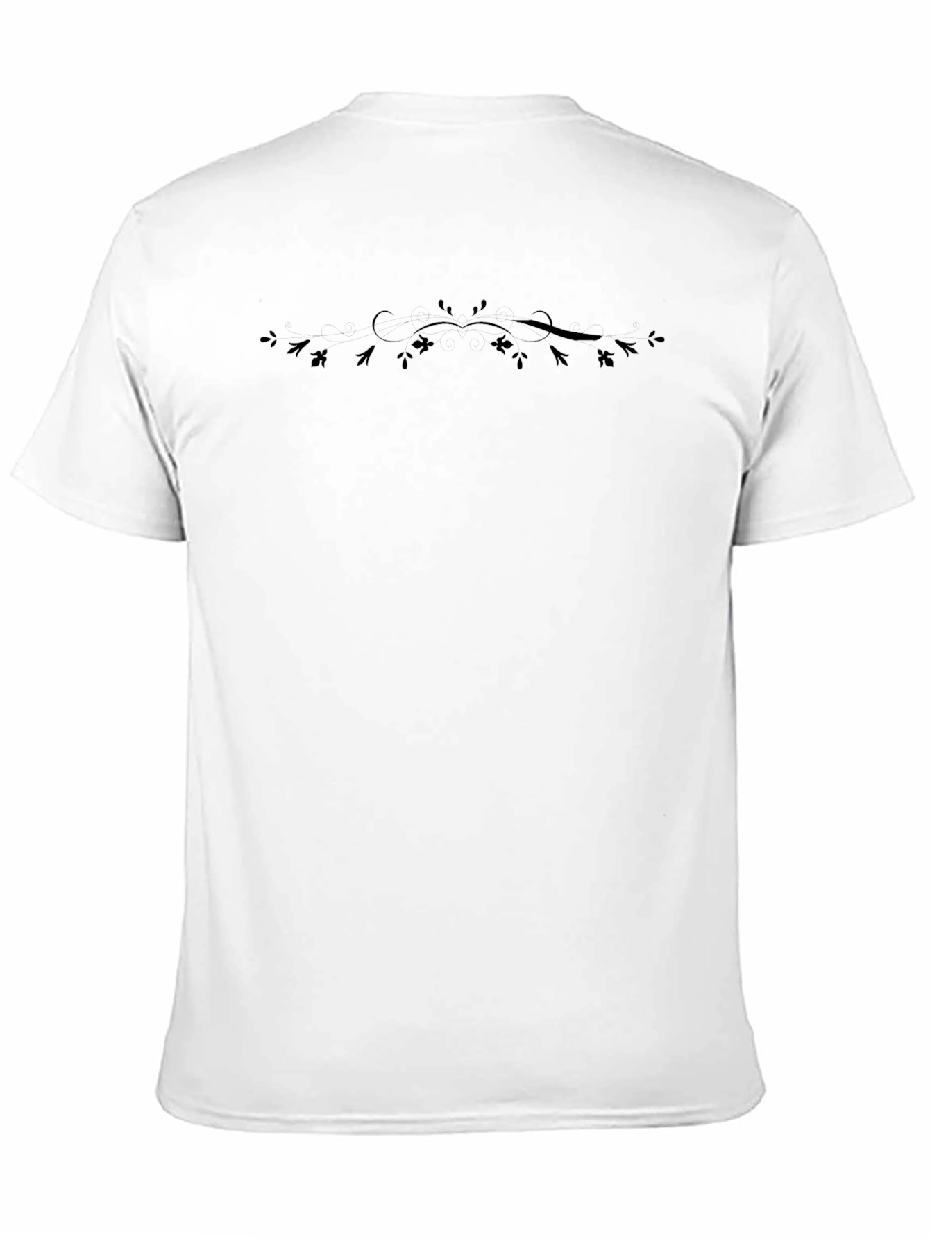 Mens Black Tee with Artistic Swirl Design