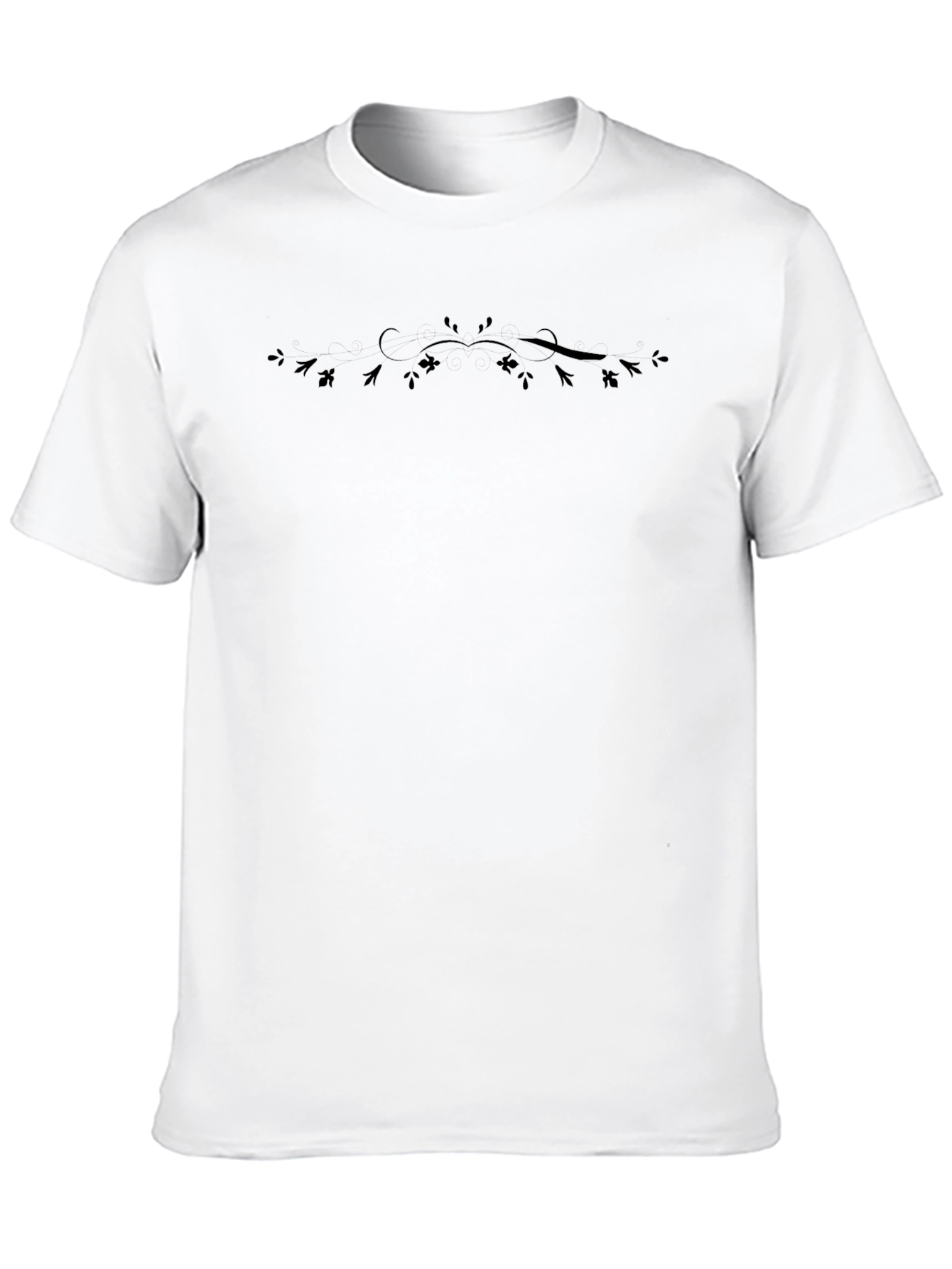 Mens Black Tee with Artistic Swirl Design