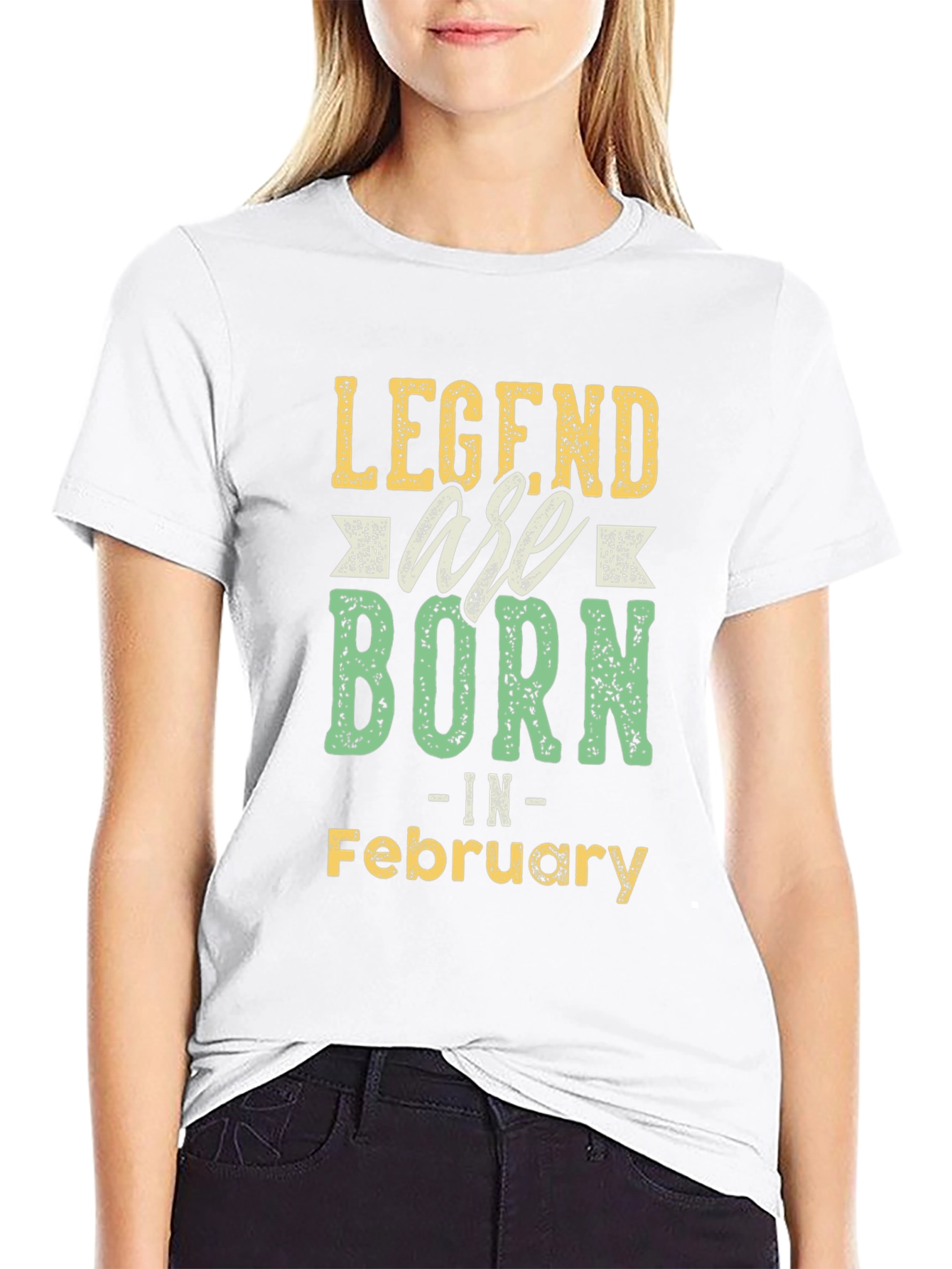 Legends Are Born in February Black T-Shirt