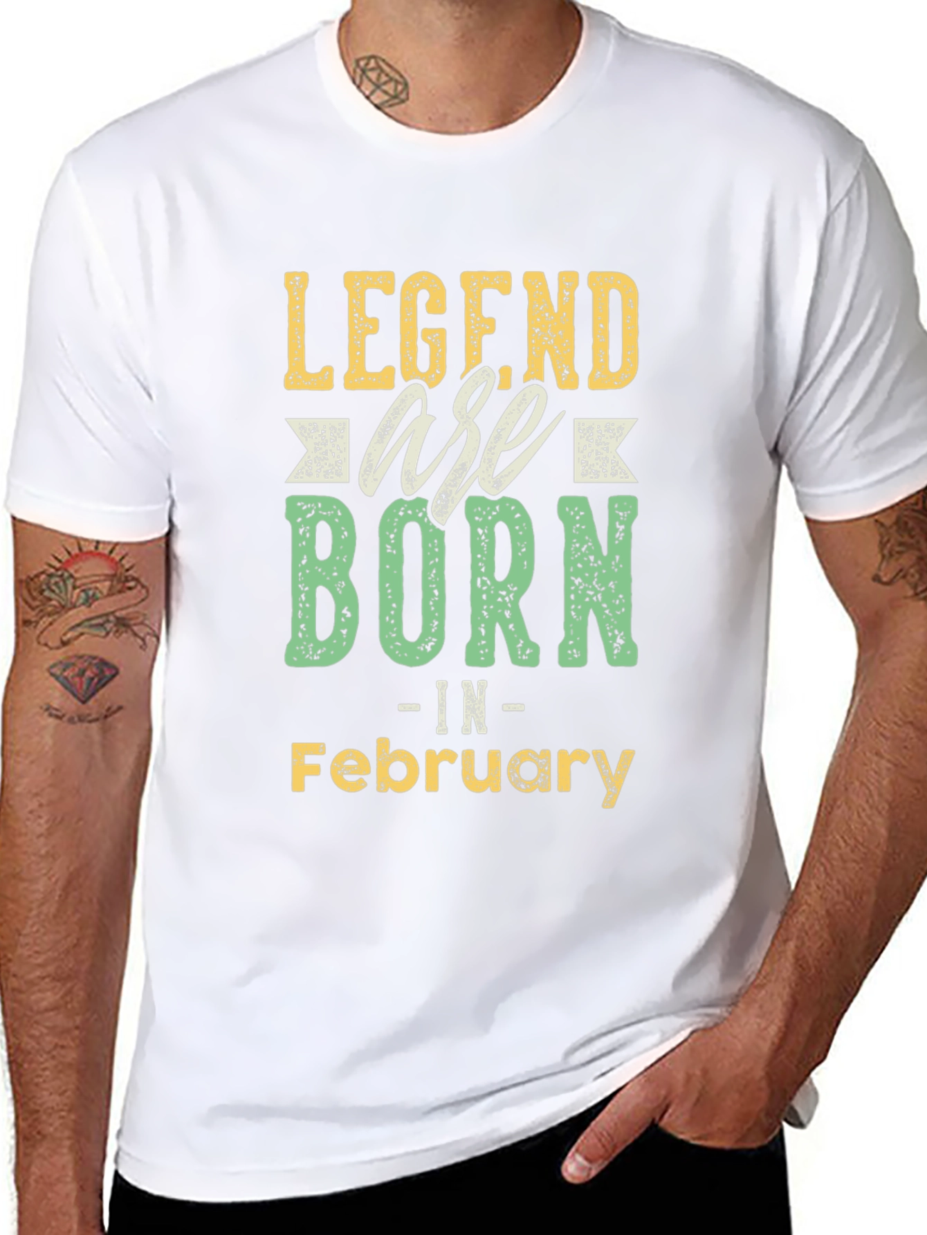 Legends Are Born in February Black T-Shirt