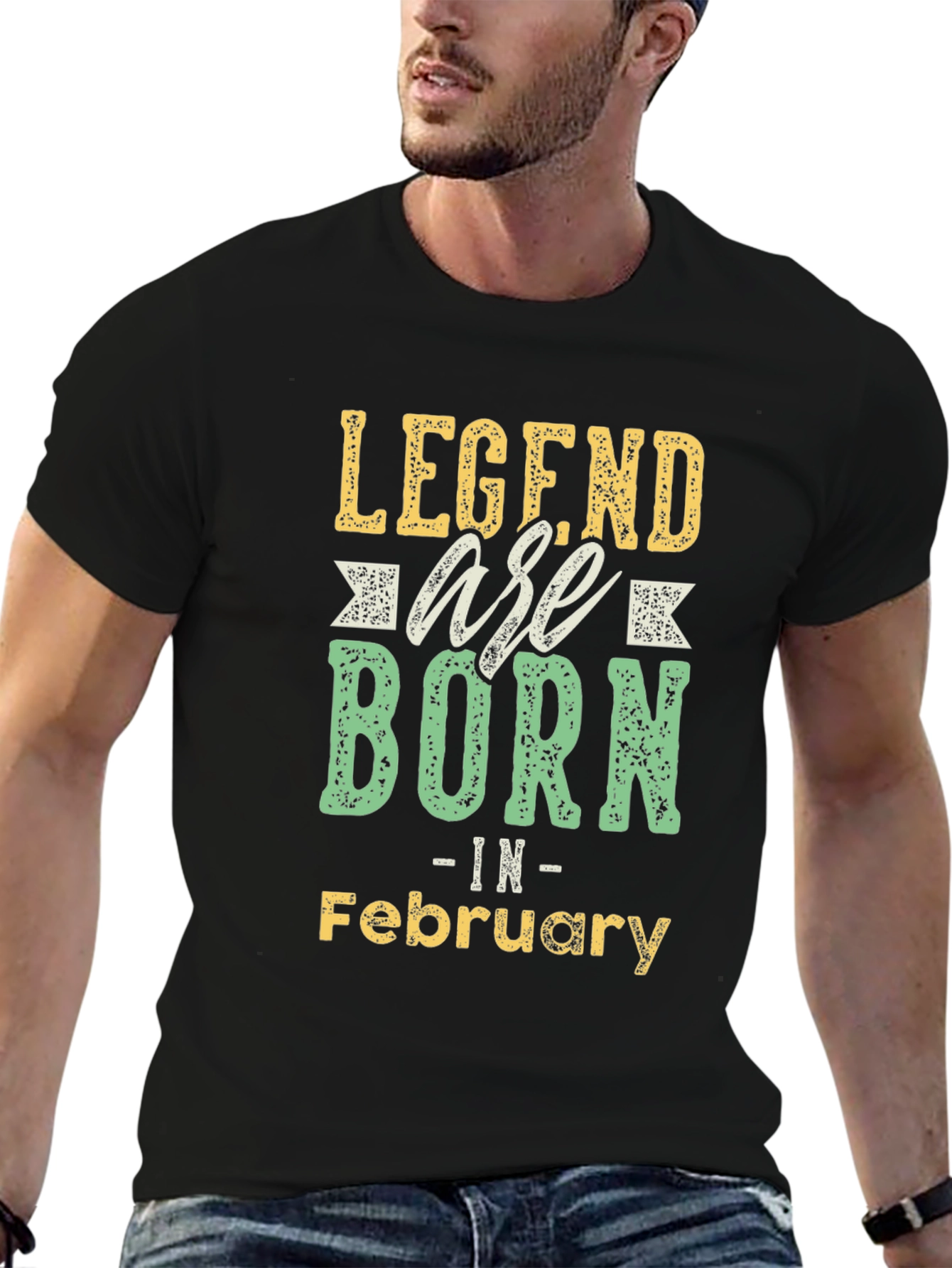 Legends Are Born in February Black T-Shirt