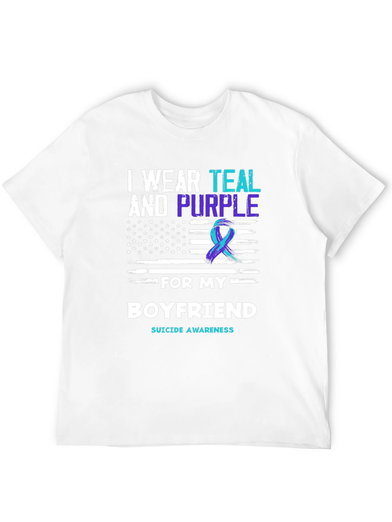 Teal & Purple Suicide Awareness Boyfriend T-Shirt