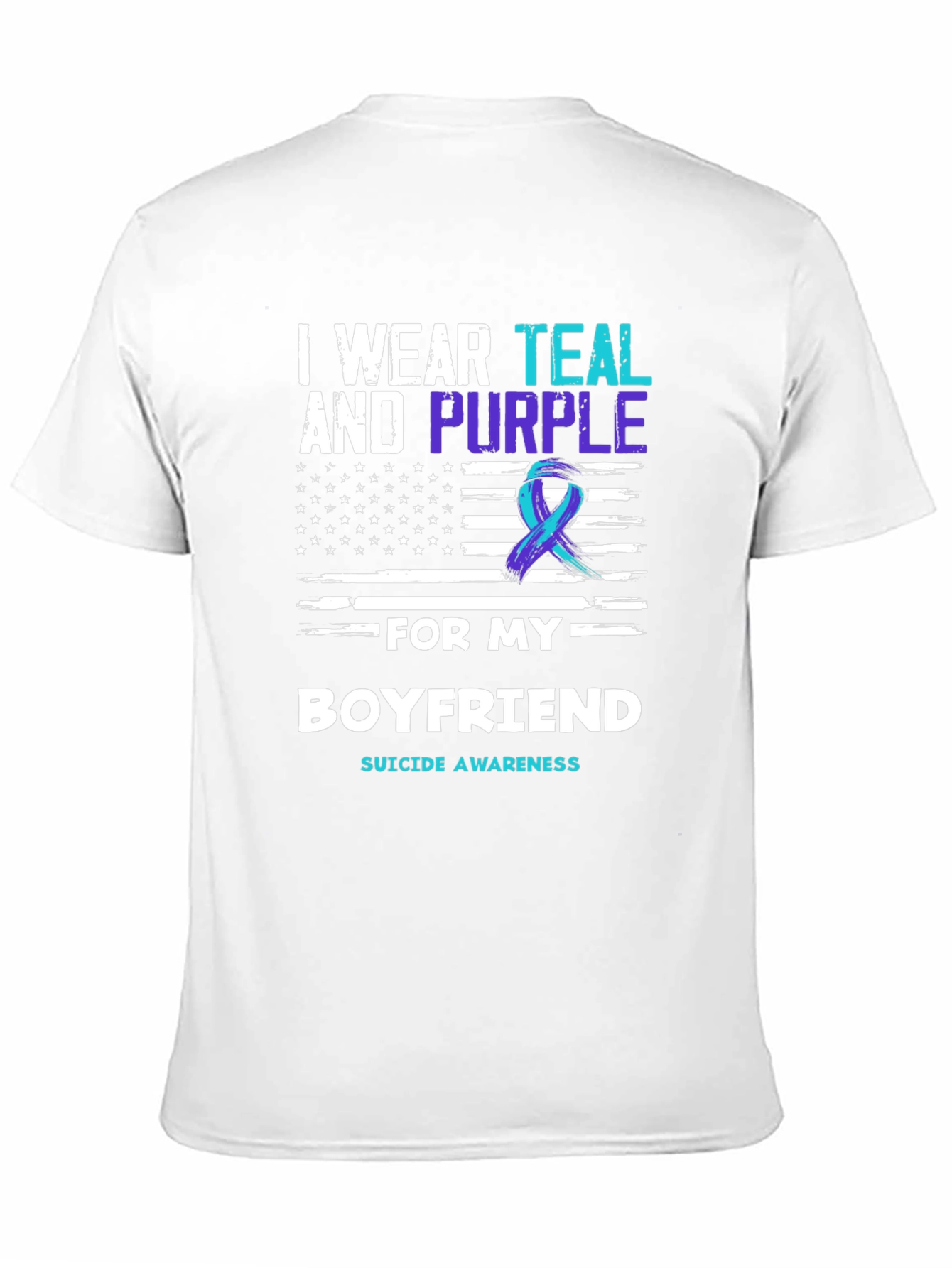 Teal & Purple Suicide Awareness Boyfriend T-Shirt