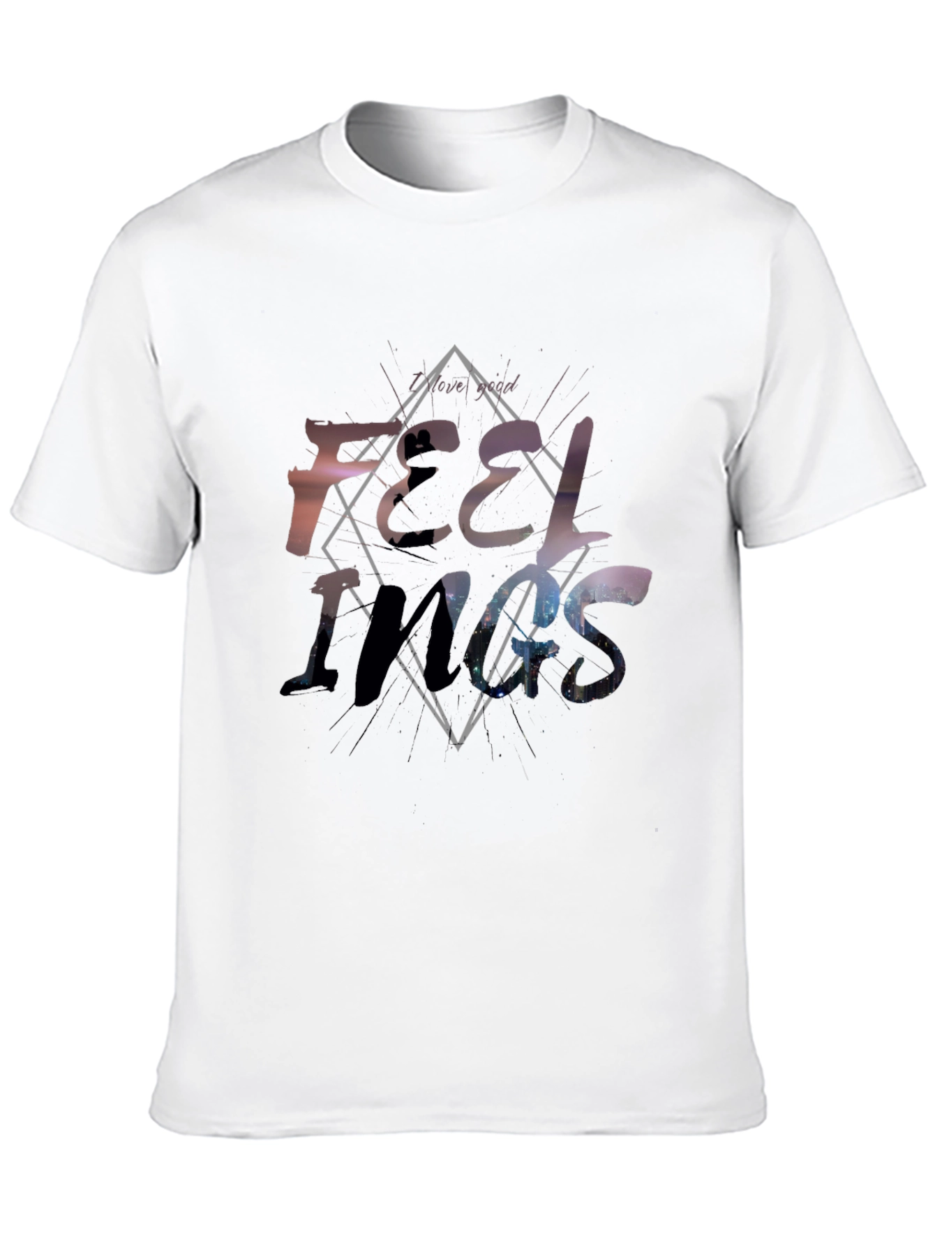 Feelings Graphic Tee - Soft Black Cotton Shirt