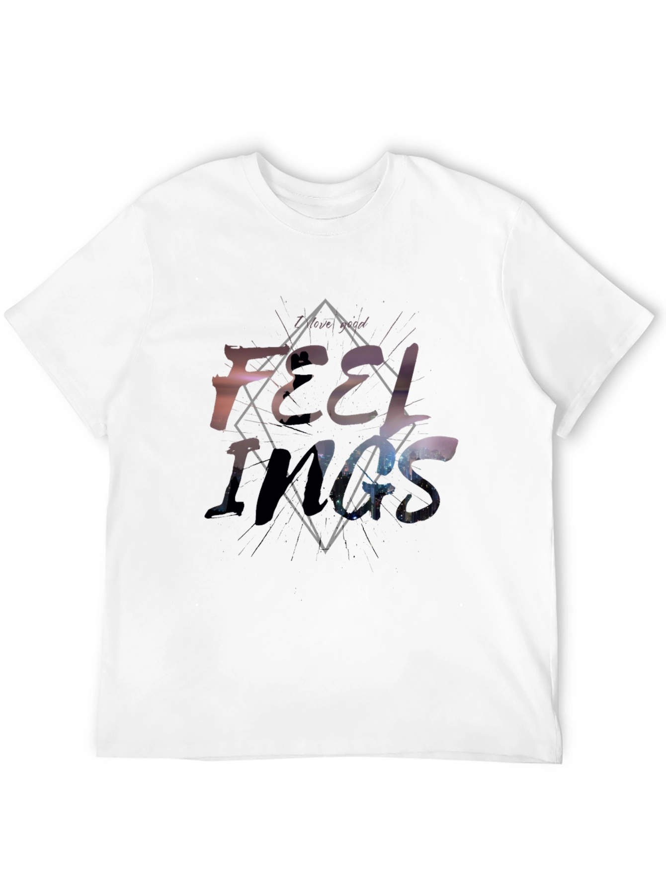 Feelings Graphic Tee - Soft Black Cotton Shirt