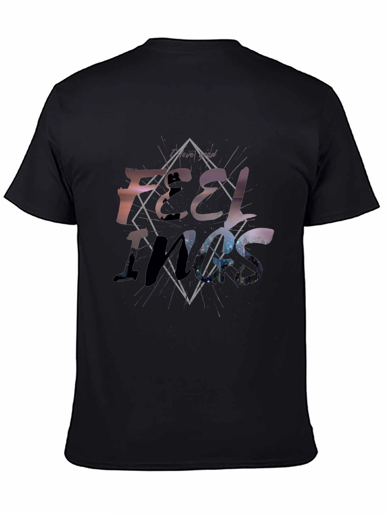 Feelings Graphic Tee - Soft Black Cotton Shirt