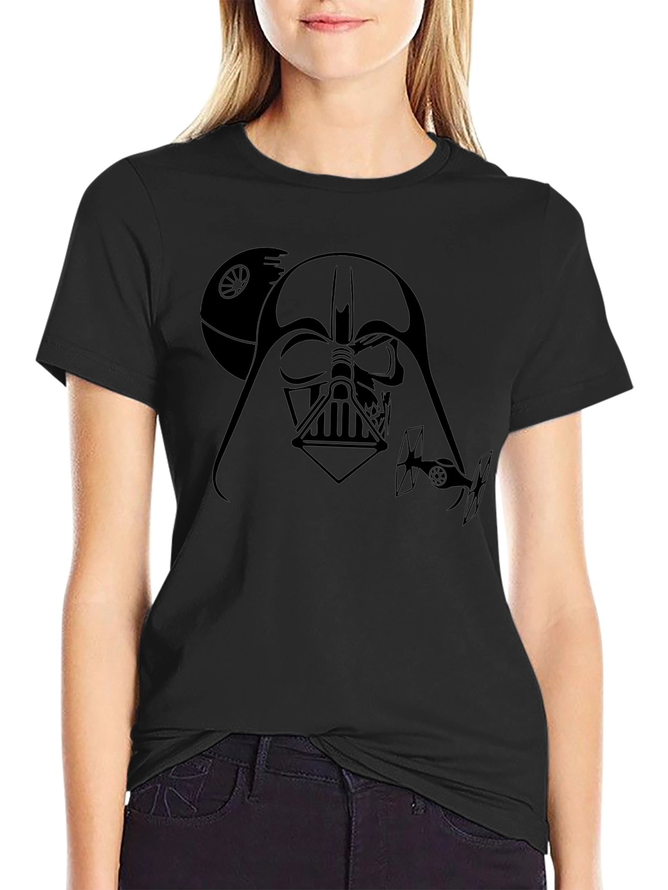 Darth Vader Star Wars Graphic Print Black T-Shirt