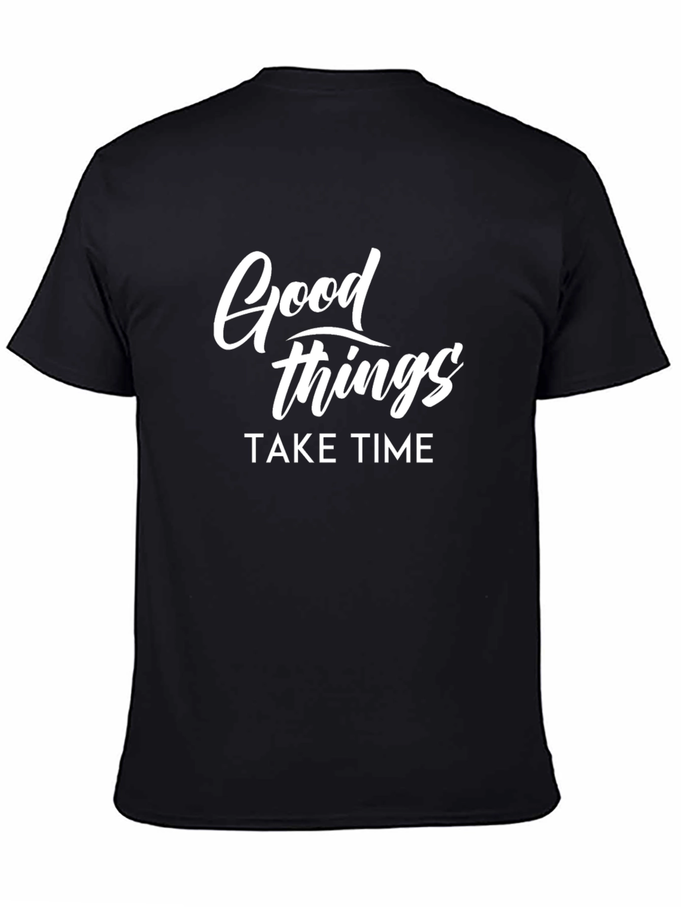 Good Things Take Time Black Graphic Tee
