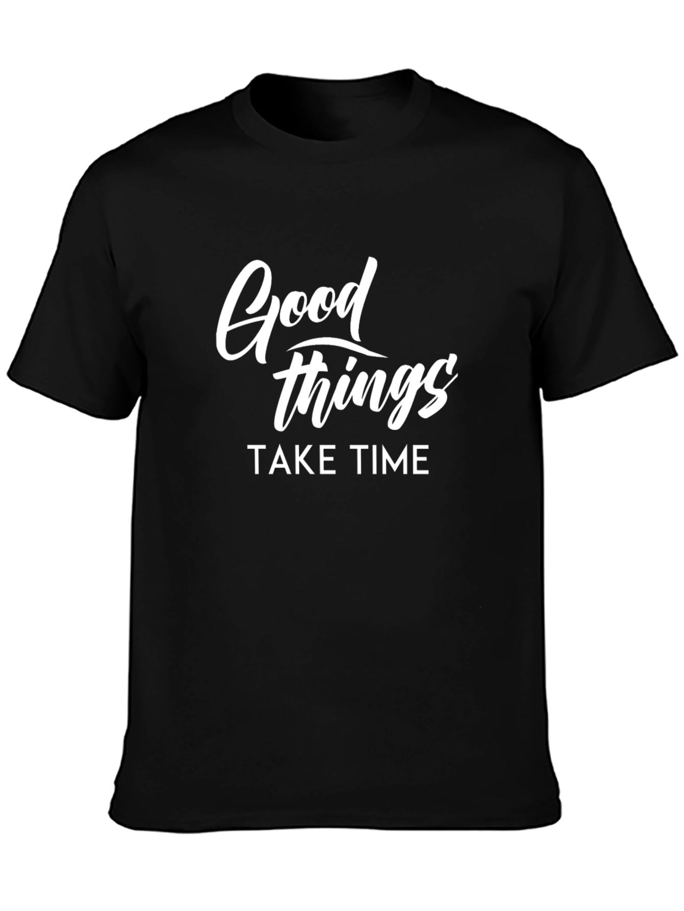 Good Things Take Time Black Graphic Tee