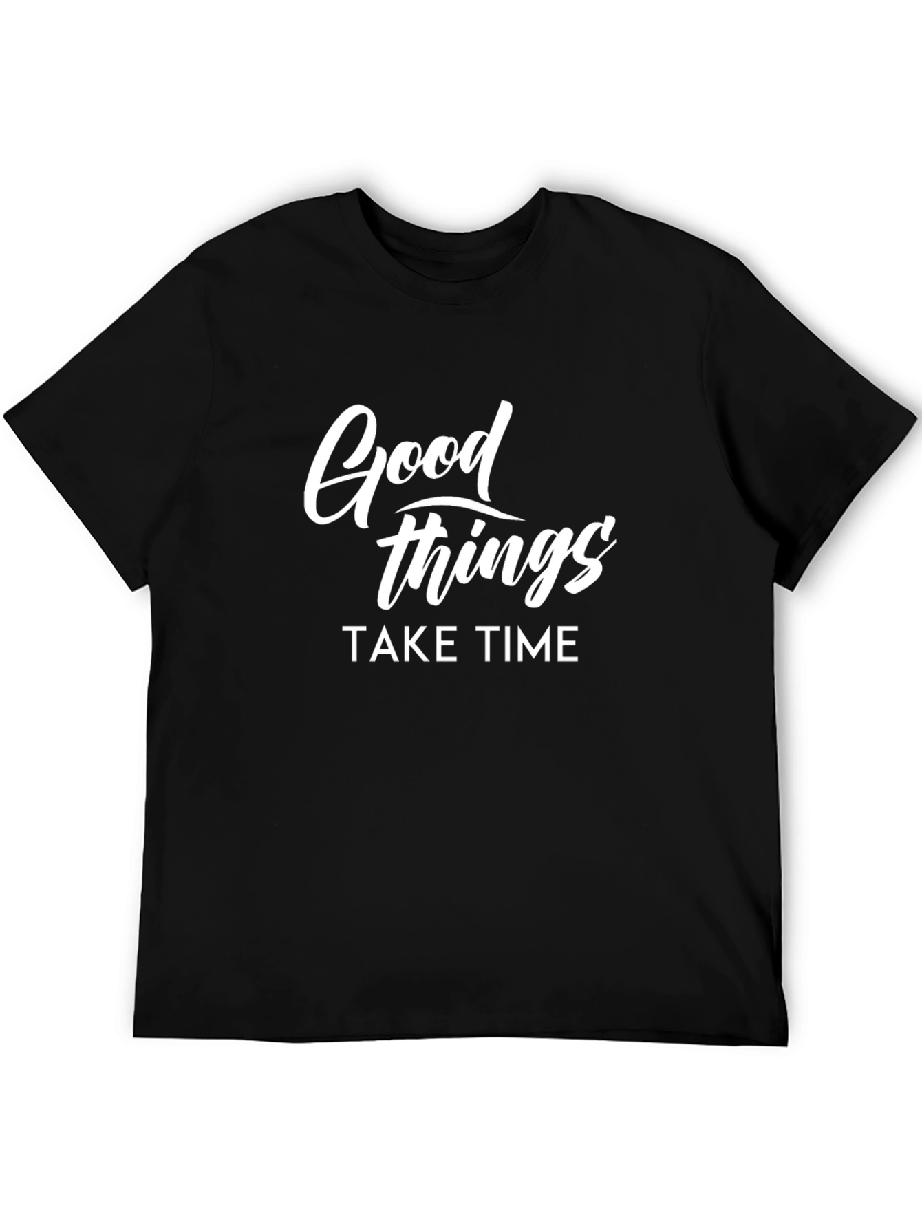 Good Things Take Time Black Graphic Tee