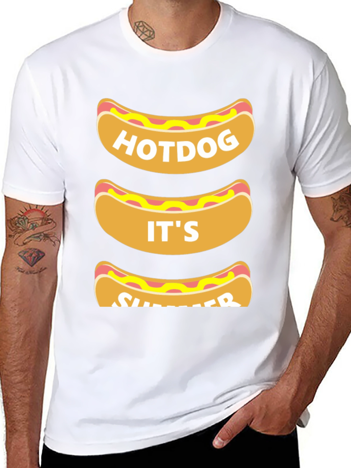 Hotdog Its Summer T-Shirt - Funny Foodie Tee