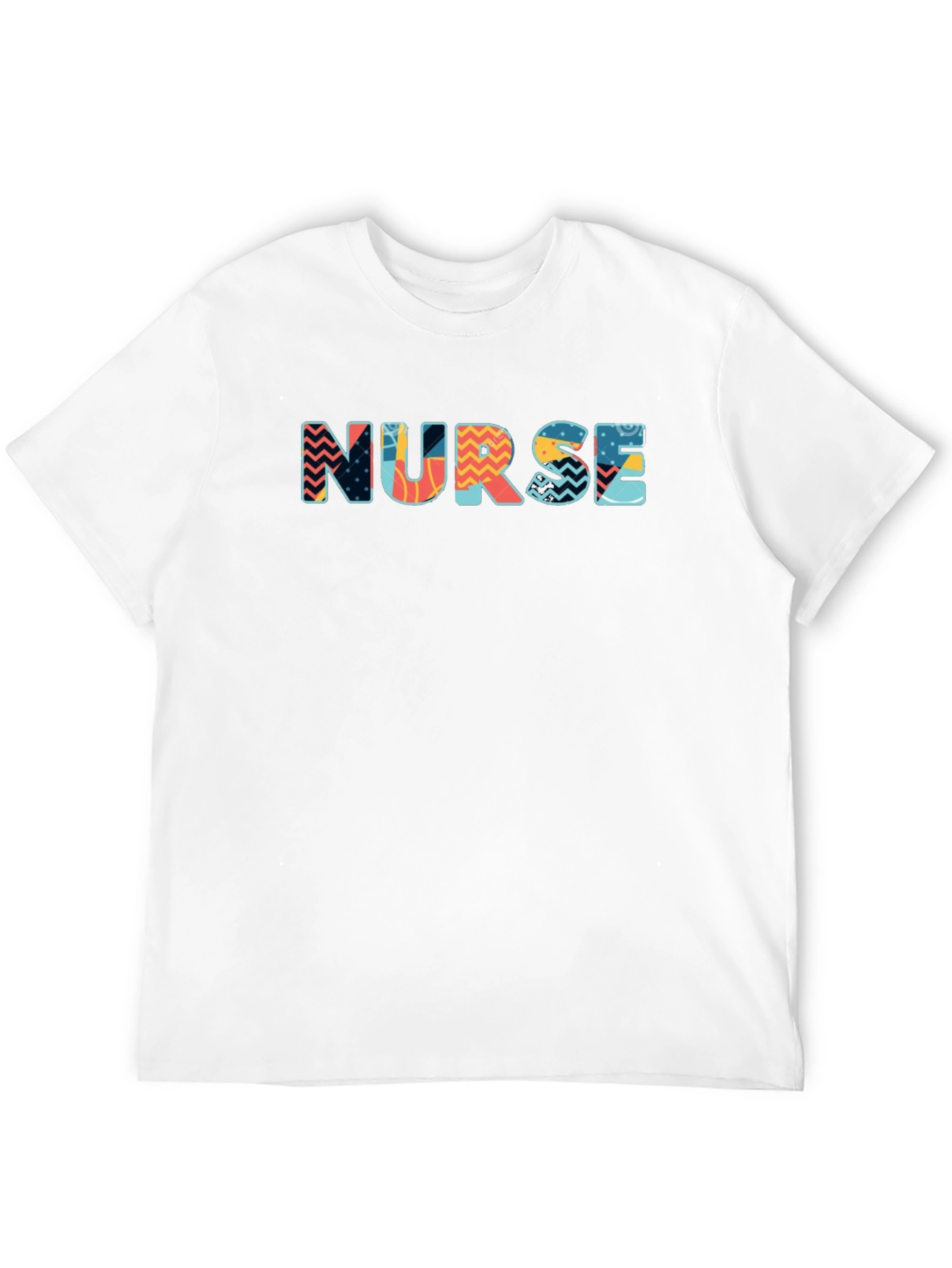 Nurse Pattern Print Black T-Shirt