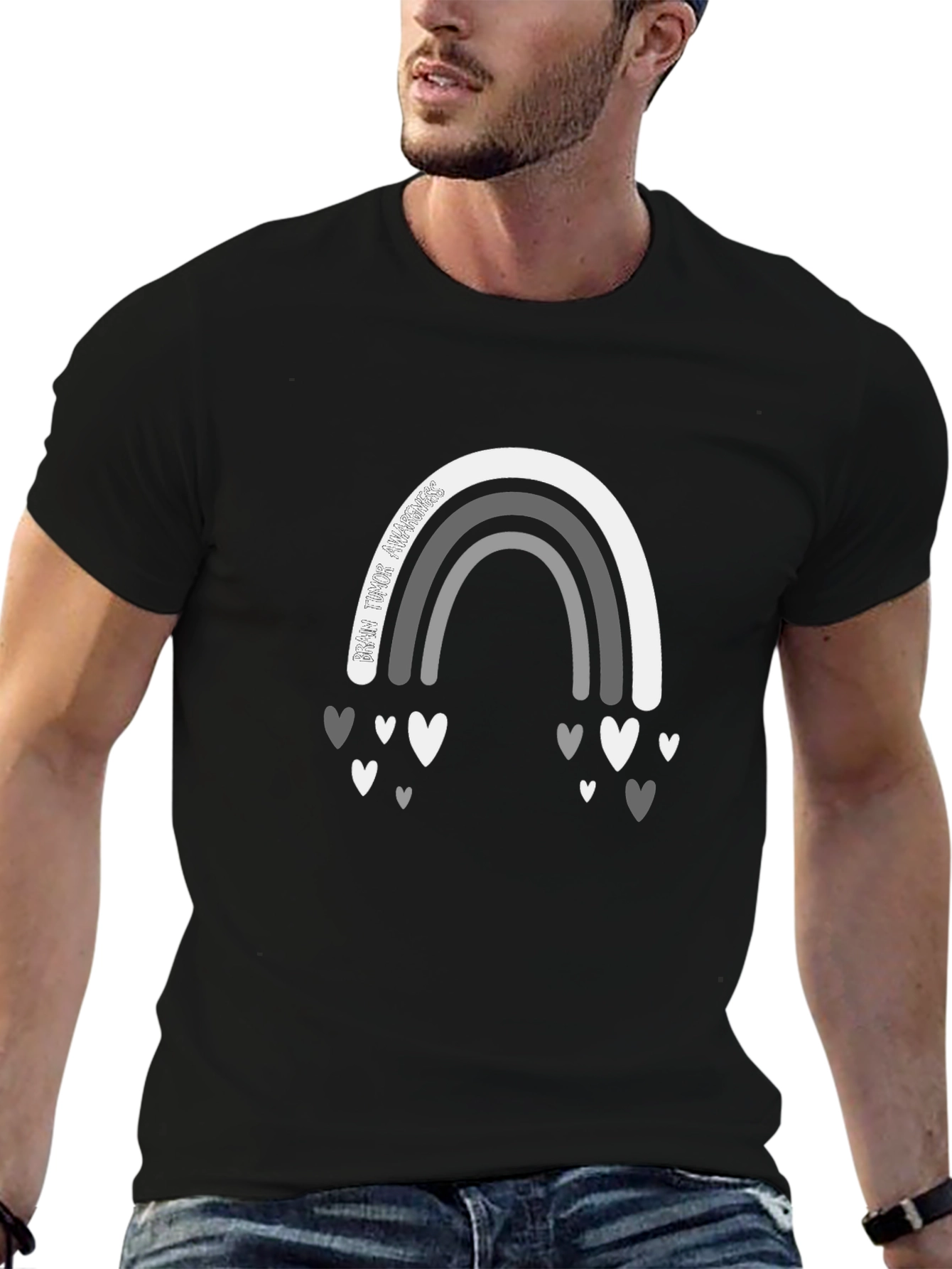 Rainbow Hearts Graphic Tee - Stylish Everyday Wear