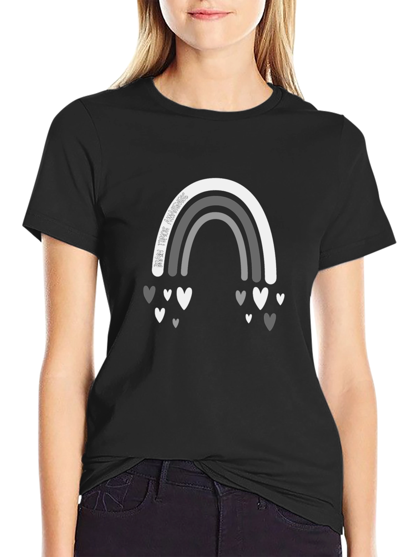 Rainbow Hearts Graphic Tee - Stylish Everyday Wear