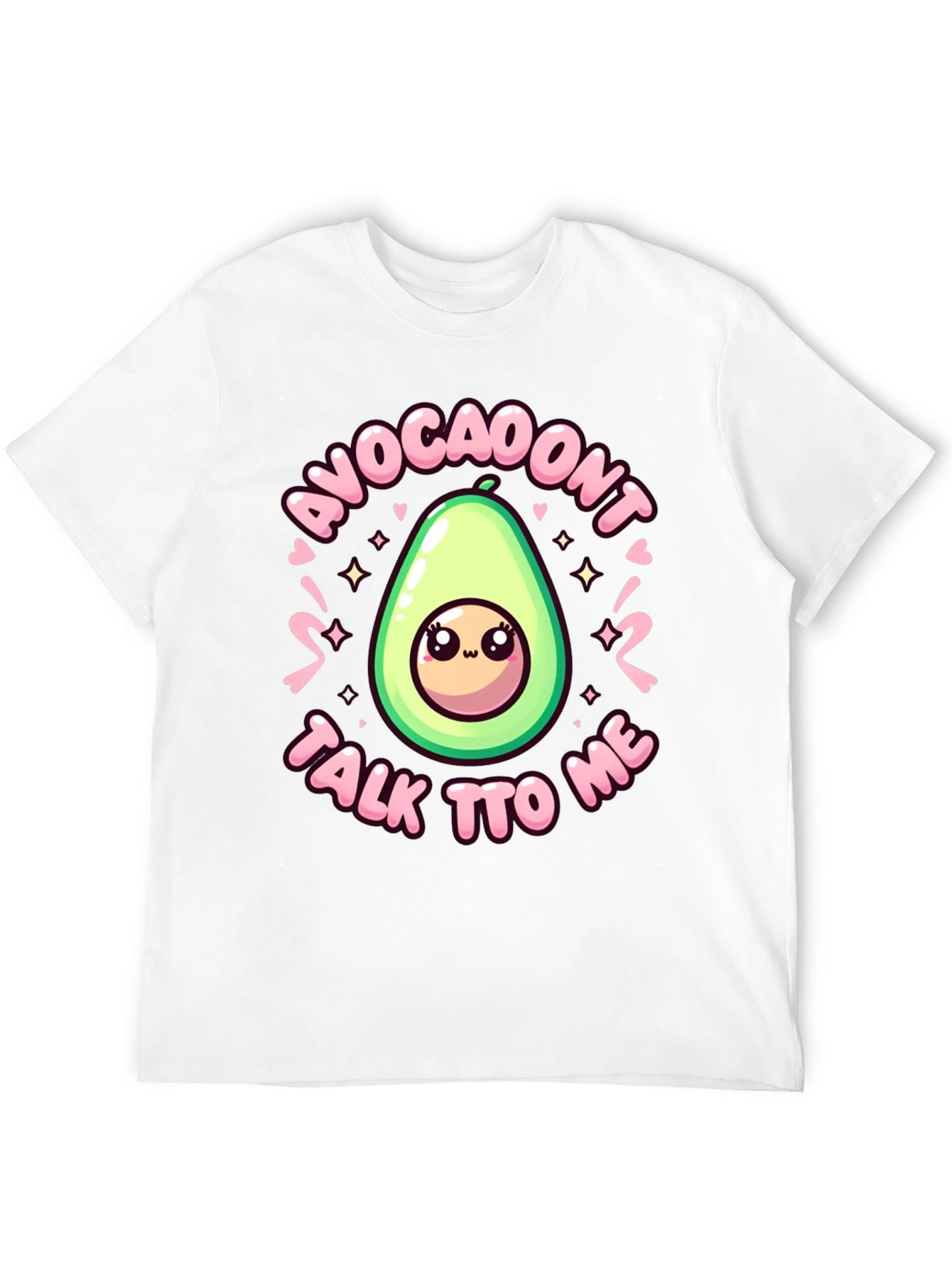 Cute Avocado Cartoon SAvoca-Dont Talk To Me Black T-Shirt