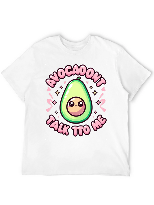 Cute Avocado Cartoon SAvoca-Dont Talk To Me Black T-Shirt