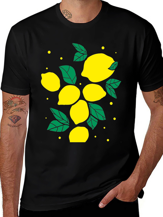 Lemon Print Black T-Shirt - Fresh & Stylish