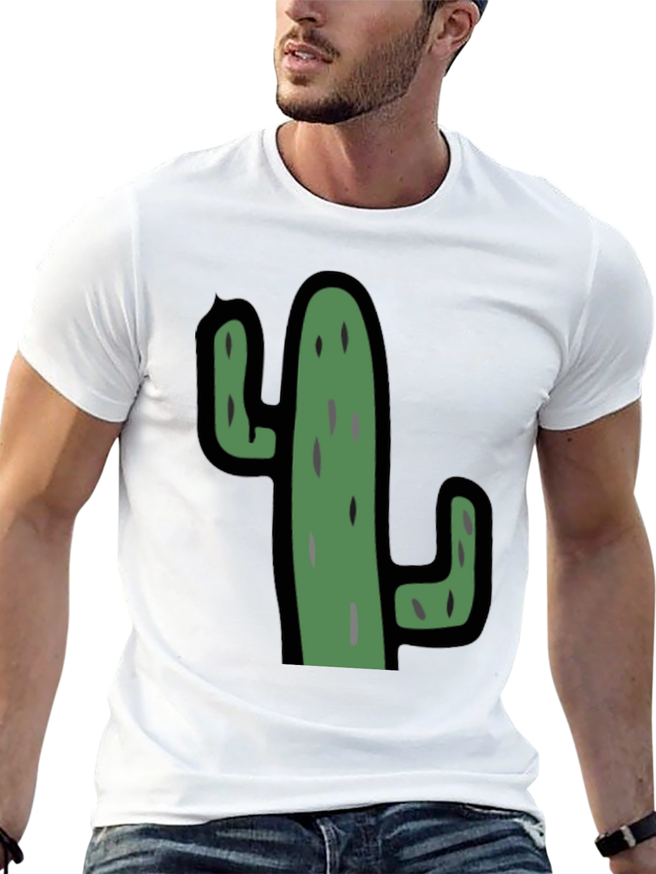 Cactus Graphic Black T-Shirt - Unisex Casual Tee