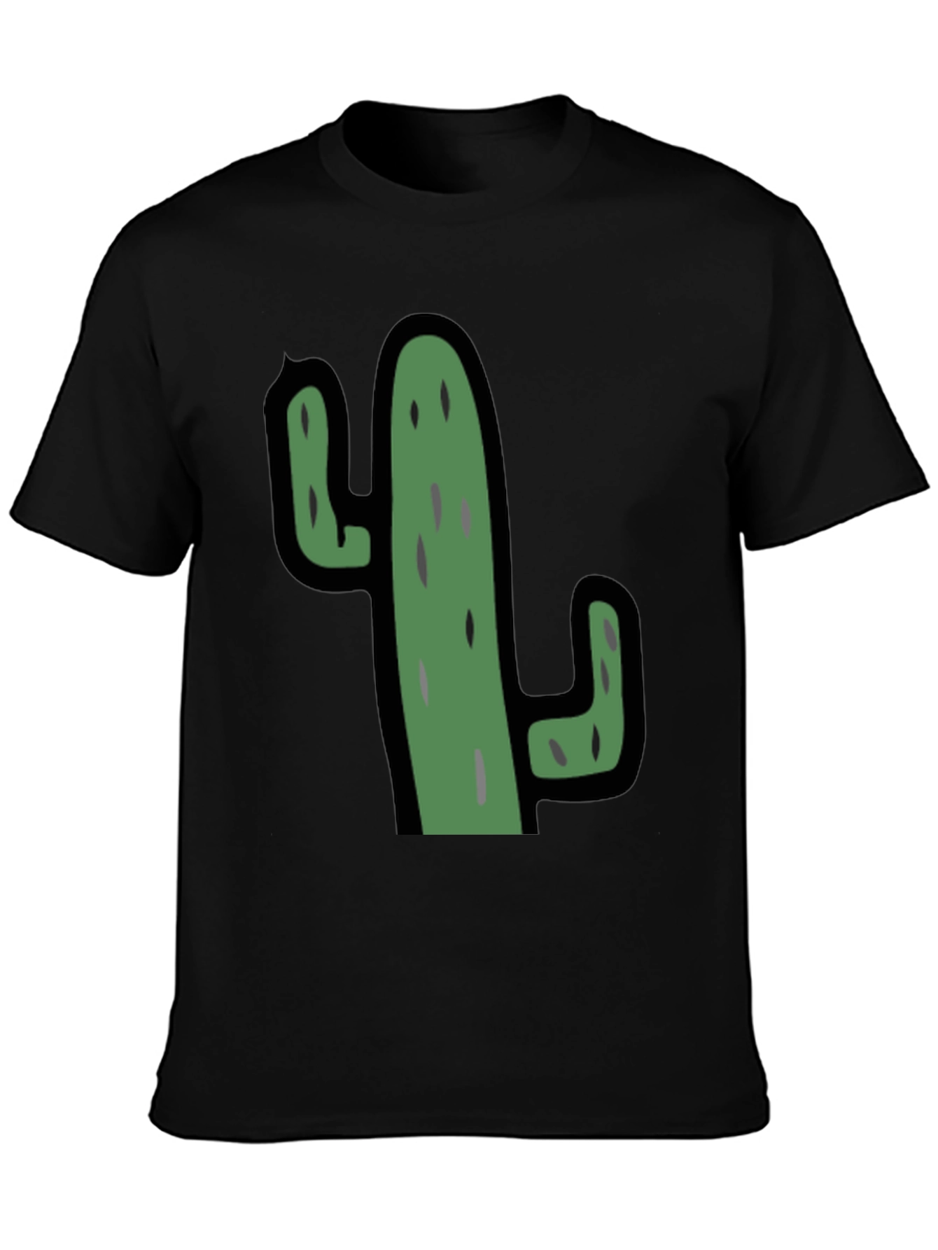 Cactus Graphic Black T-Shirt - Unisex Casual Tee